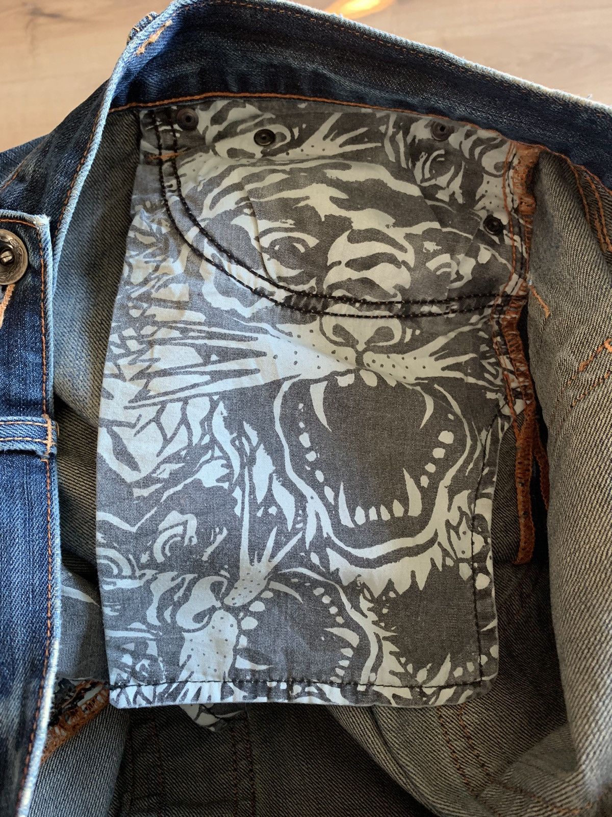 Christian Audigier Vintage Ed Hardy Death Before Dishonor jeans pans Size US 36 / EU 52 - 14 Thumbnail