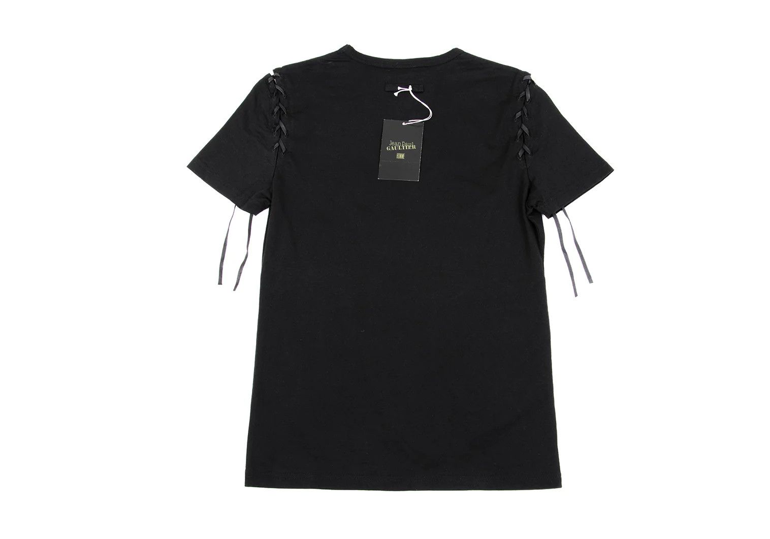 Jean Paul Gaultier Lace-Up Shoulder T-Shirt in Black, Size 48 Size US M / EU 48-50 / 2 - 9 Thumbnail