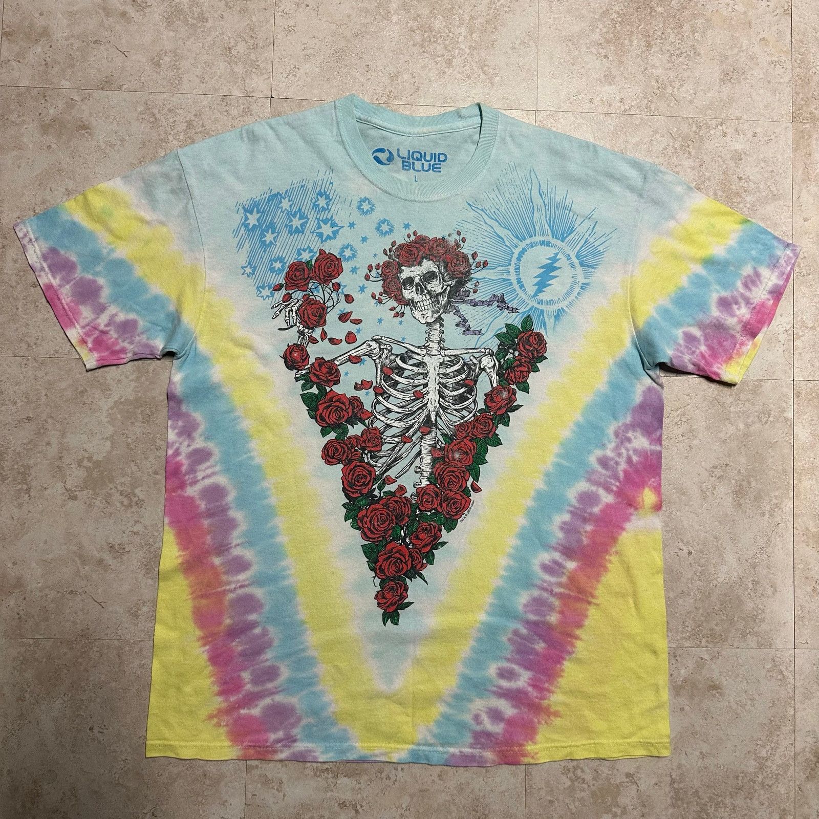 Liquid Blue Liquid Blue Grateful Dead Bertha Rose Garden Tie-Dye T-Shirt Size US L / EU 52-54 / 3 - 1 Thumbnail