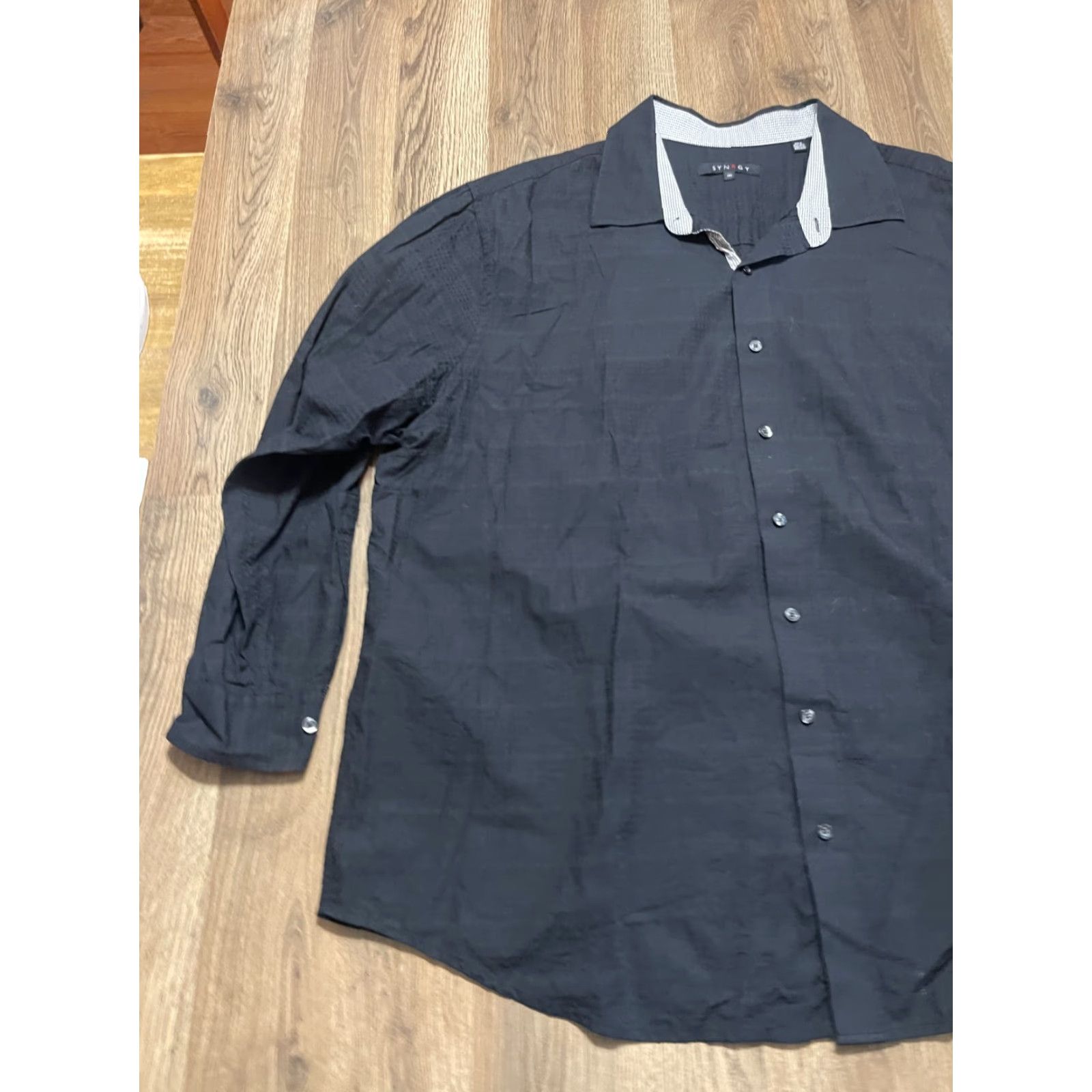 Vintage SYNRGY Shirt Men's 2XL Black Long Sleeve Button Up Shirt Size US XXL / EU 58 / 5 - 3 Thumbnail