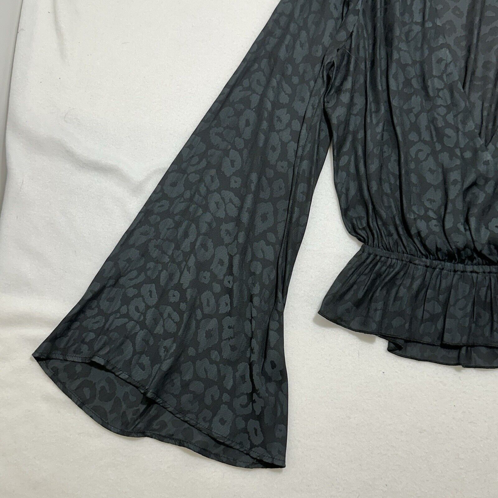 Show Me Your MuMu Show Me Your Mumu XS Black Leopard Richie Flare Sleeve Top Size XS / US 0-2 / IT 36-38 - 8 Thumbnail