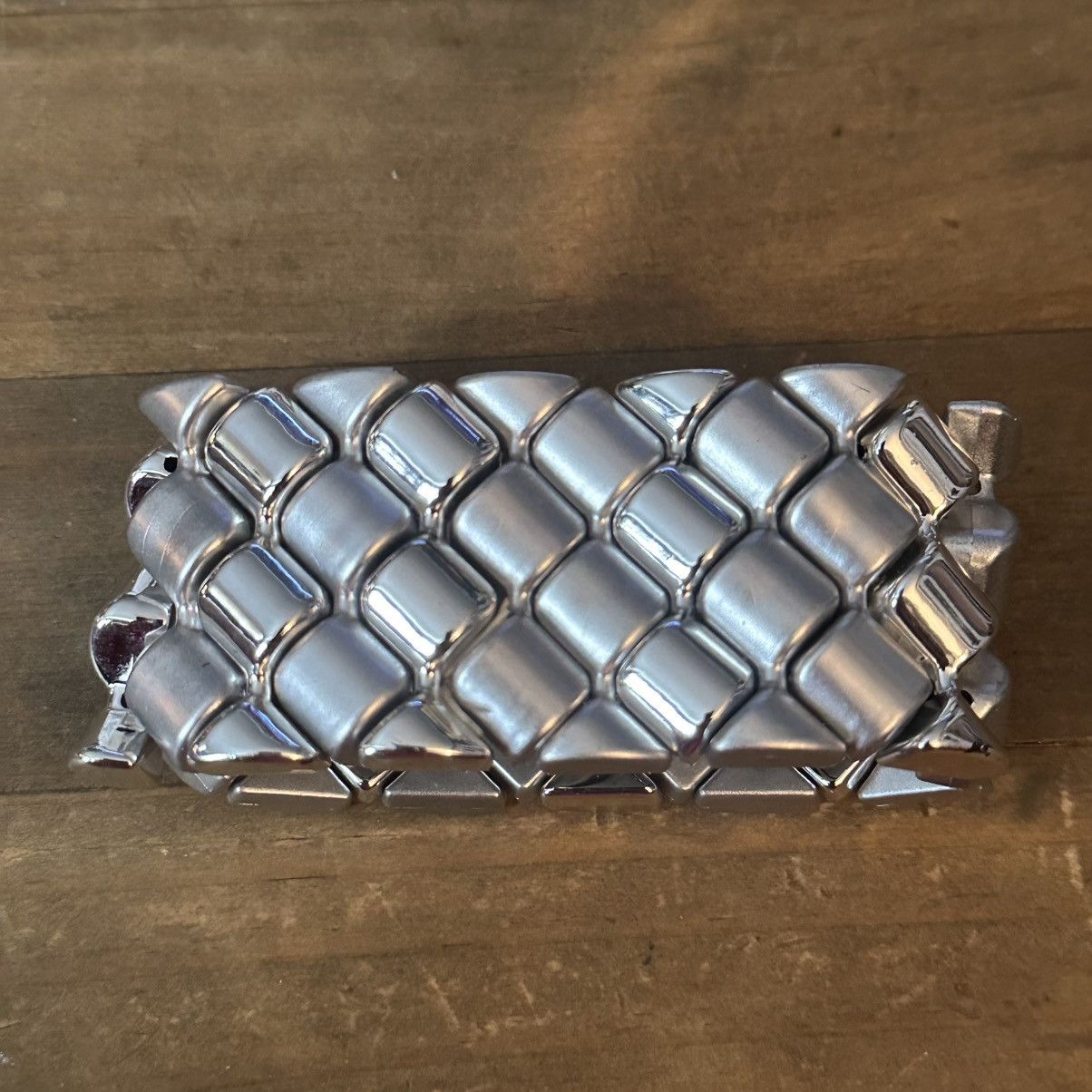 Other Chunky silver tone woven stretch bracelet Size ONE SIZE - 4 Thumbnail