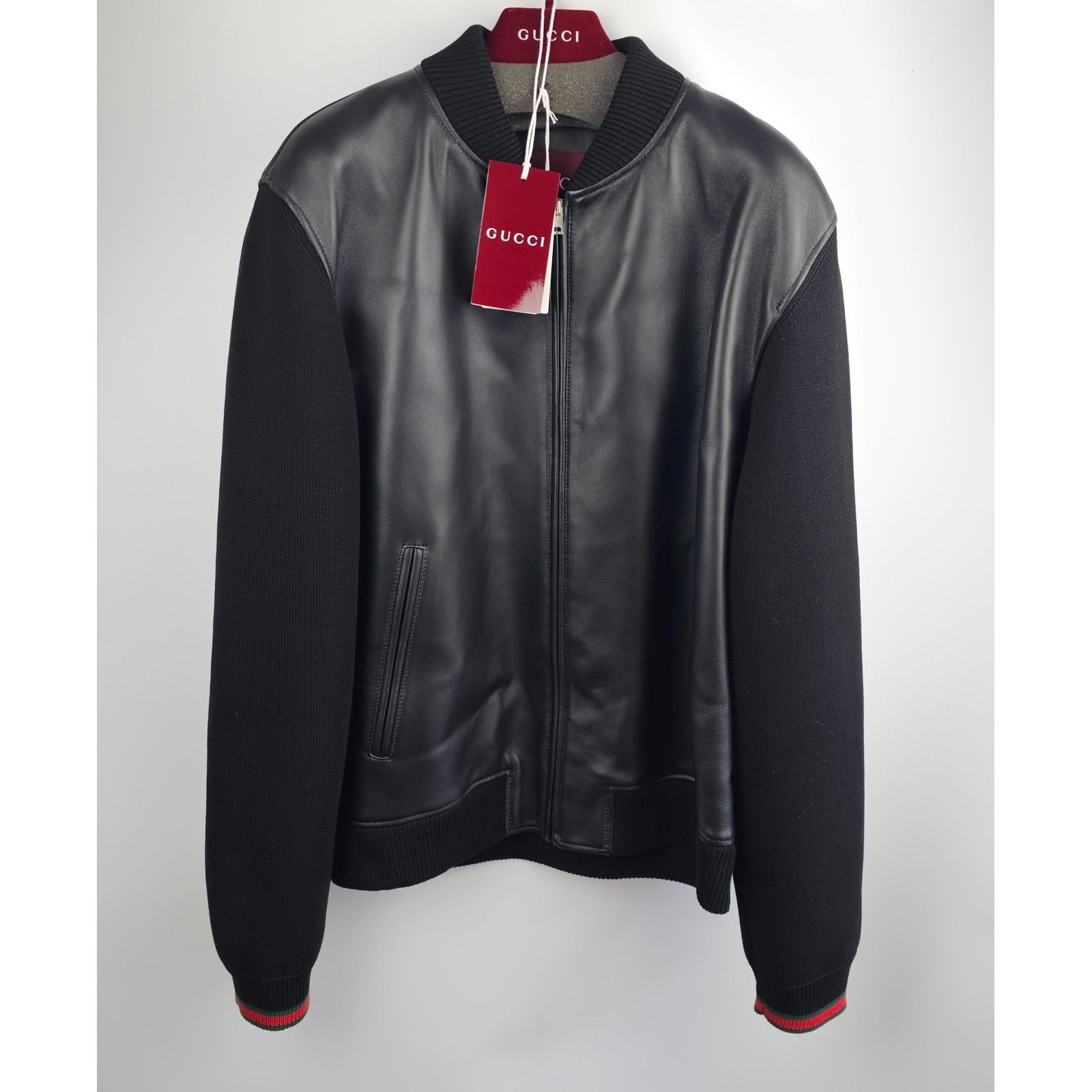 Gucci GUCCI $3980 Black Nappa Leather Bomber Jacket New & Authenti Size US XXL / EU 58 / 5 - 2 Thumbnail