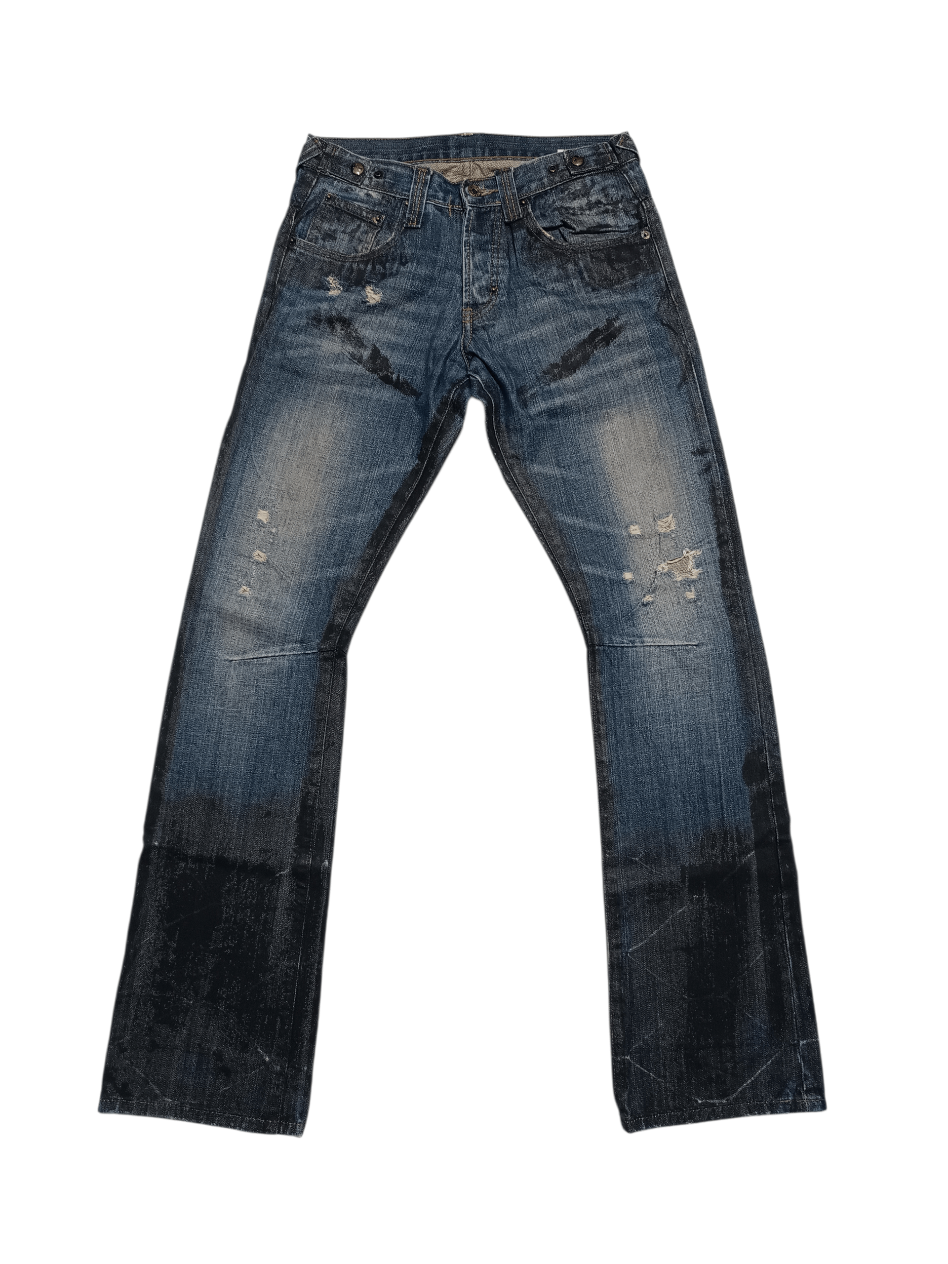 Prps Prps Distressed Waxed Bootcut Flare Denim Pant Size US 28 / EU 44 - 1 Thumbnail