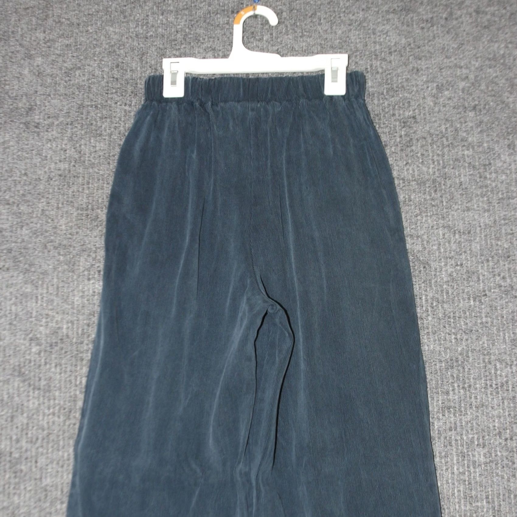 Vintage OJAI Pants Womens M Blue Wide Leg Tencel Rayon Casual Pull On Elastic Waist Pockets Pleated Inseam 30 in Machine Washable United States Size 32" / US 10 / IT 46 - 4 Thumbnail
