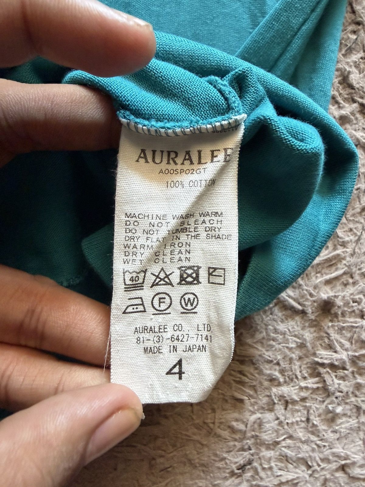 Auralee Auralee Peacock Blue Luster Plating Blank T-Shirt Size US L / EU 52-54 / 3 - 5 Thumbnail