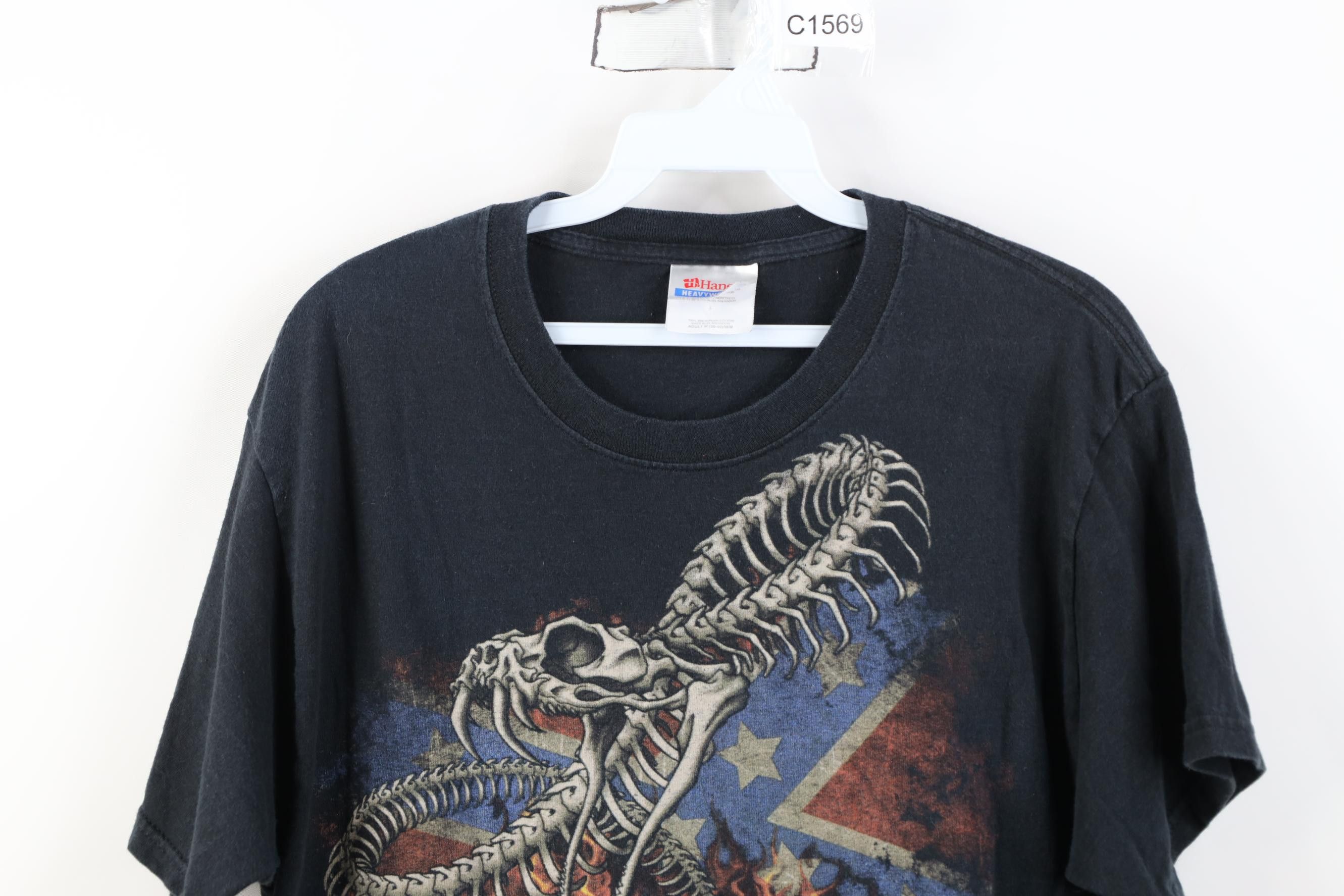 Vintage Vintage Snake Skull Texas Pantera Band T-Shirt Black Cotton Size US M / EU 48-50 / 2 - 2 Thumbnail
