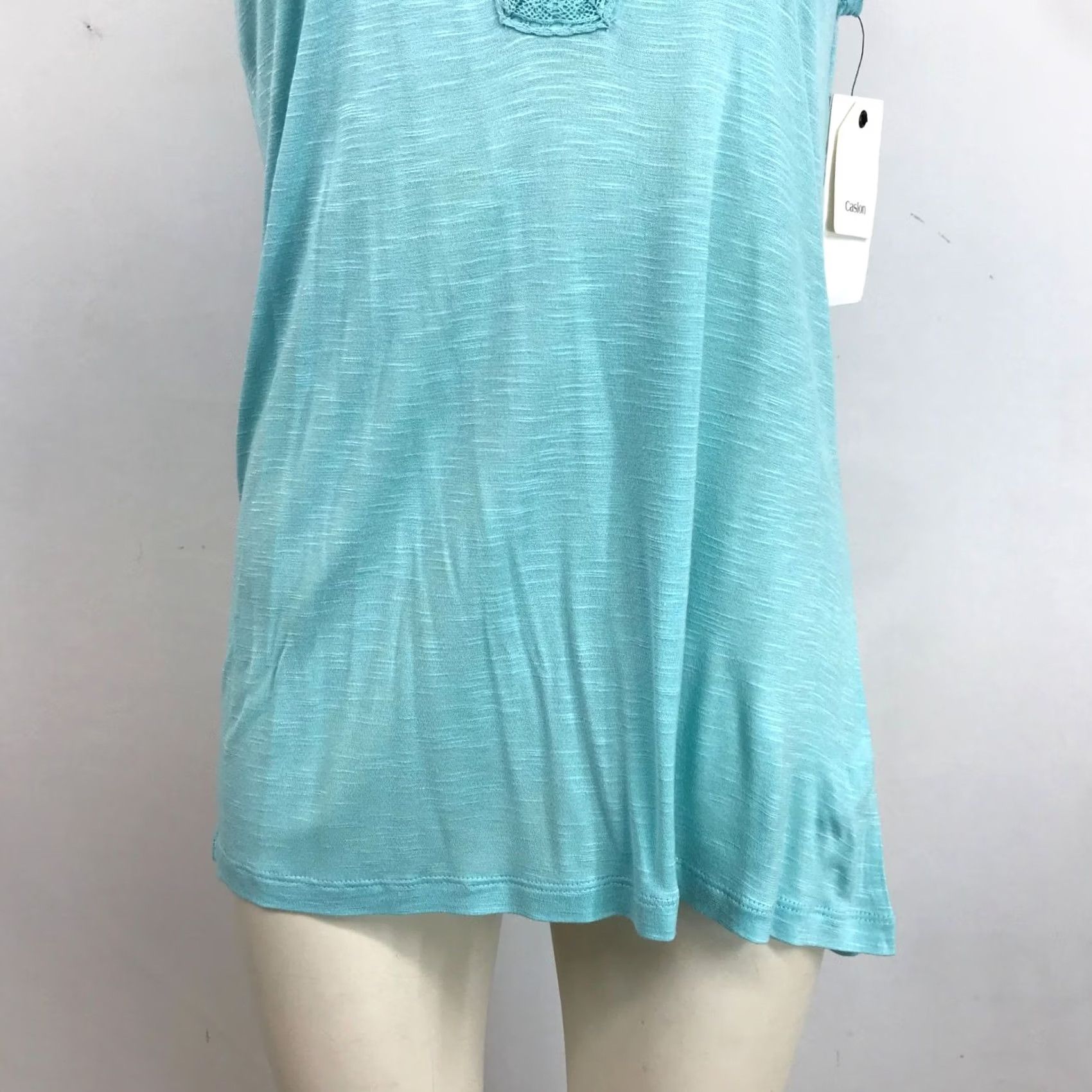 Altea CASLON WOMEN'S BLOUSE M TEAL SLEEVELESS ROUND NECK VISCOSE TANK Blue 90s? Size M / US 6-8 / IT 42-44 - 3 Thumbnail