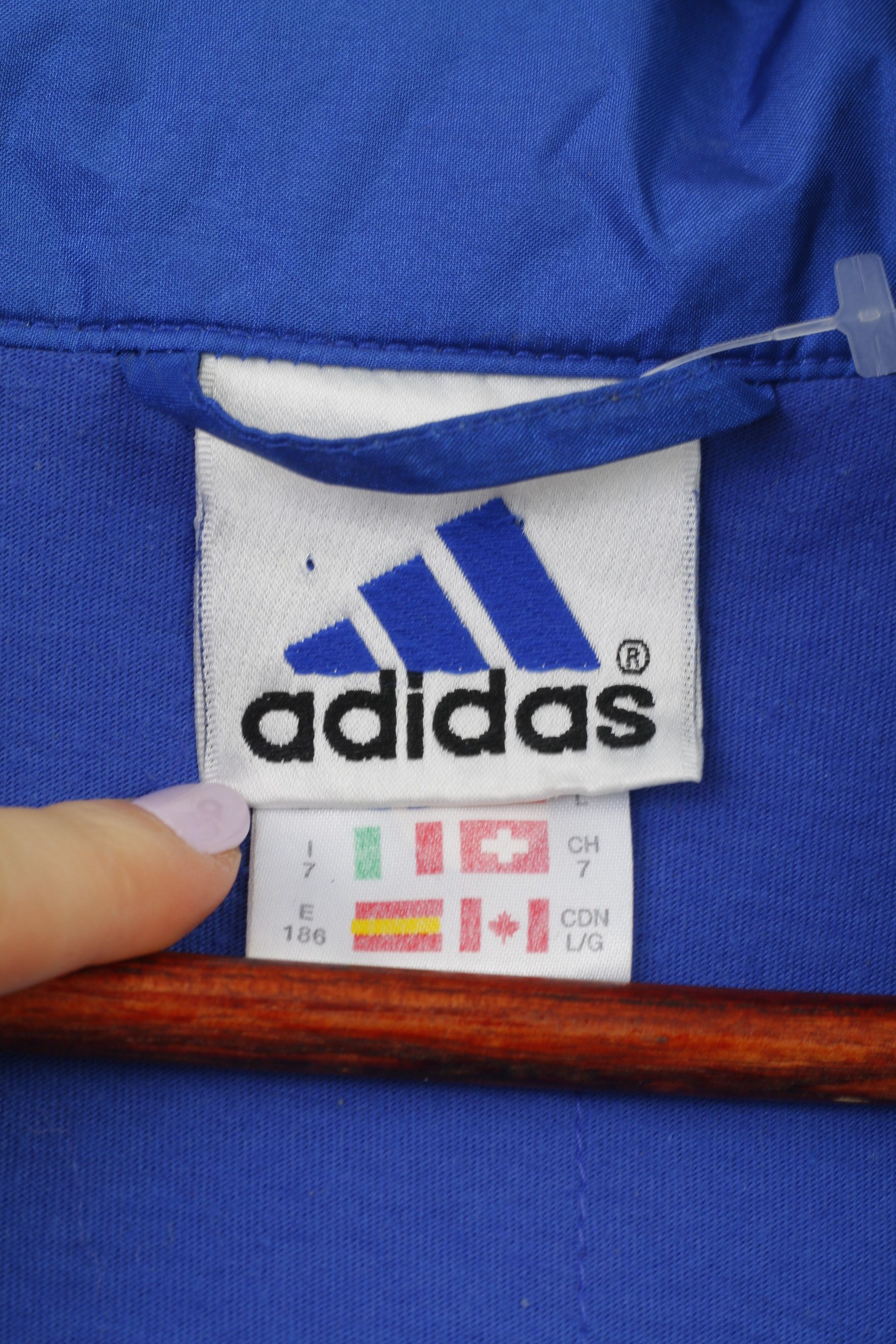 Adidas Adidas Men 186 L Jacket Full Zipper Hood Red Blue 0666 Size US S / EU 44-46 / 1 - 5 Thumbnail