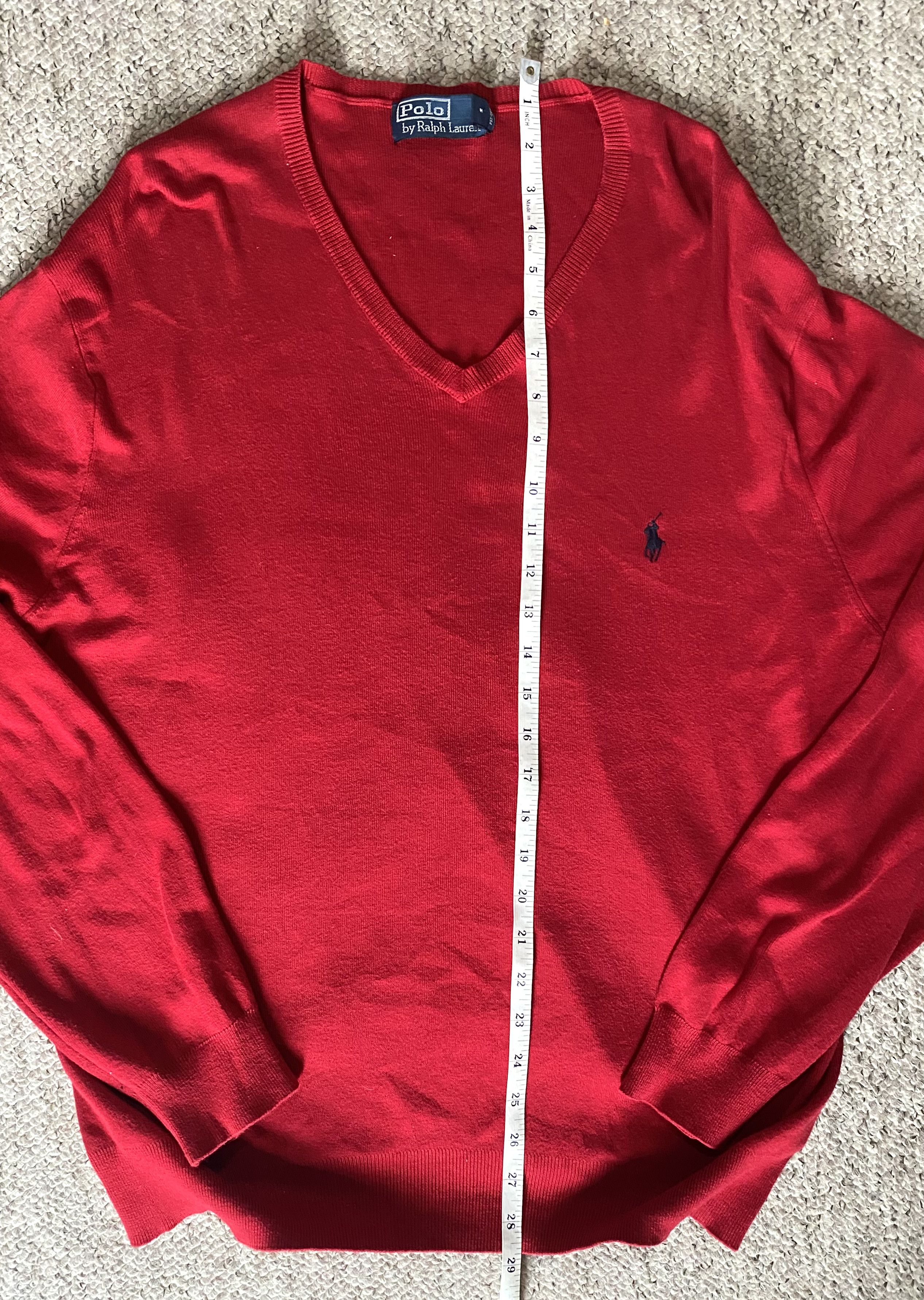 Polo Ralph Lauren Polo Ralph Lauren red extra large V Neck Jumper / sweater Size US XL / EU 56 / 4 - 6 Thumbnail