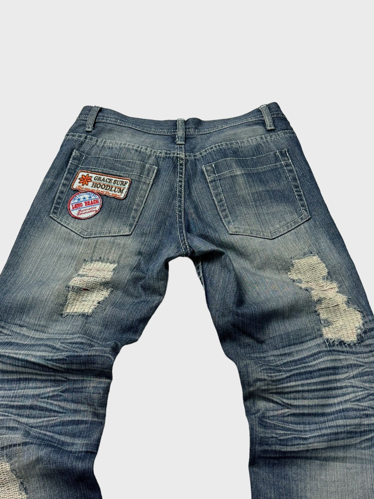 Hysteric Glamour Flare Distressed Patches Junya Watanabe Style Denim Jeans Size US 29 - 8 Thumbnail