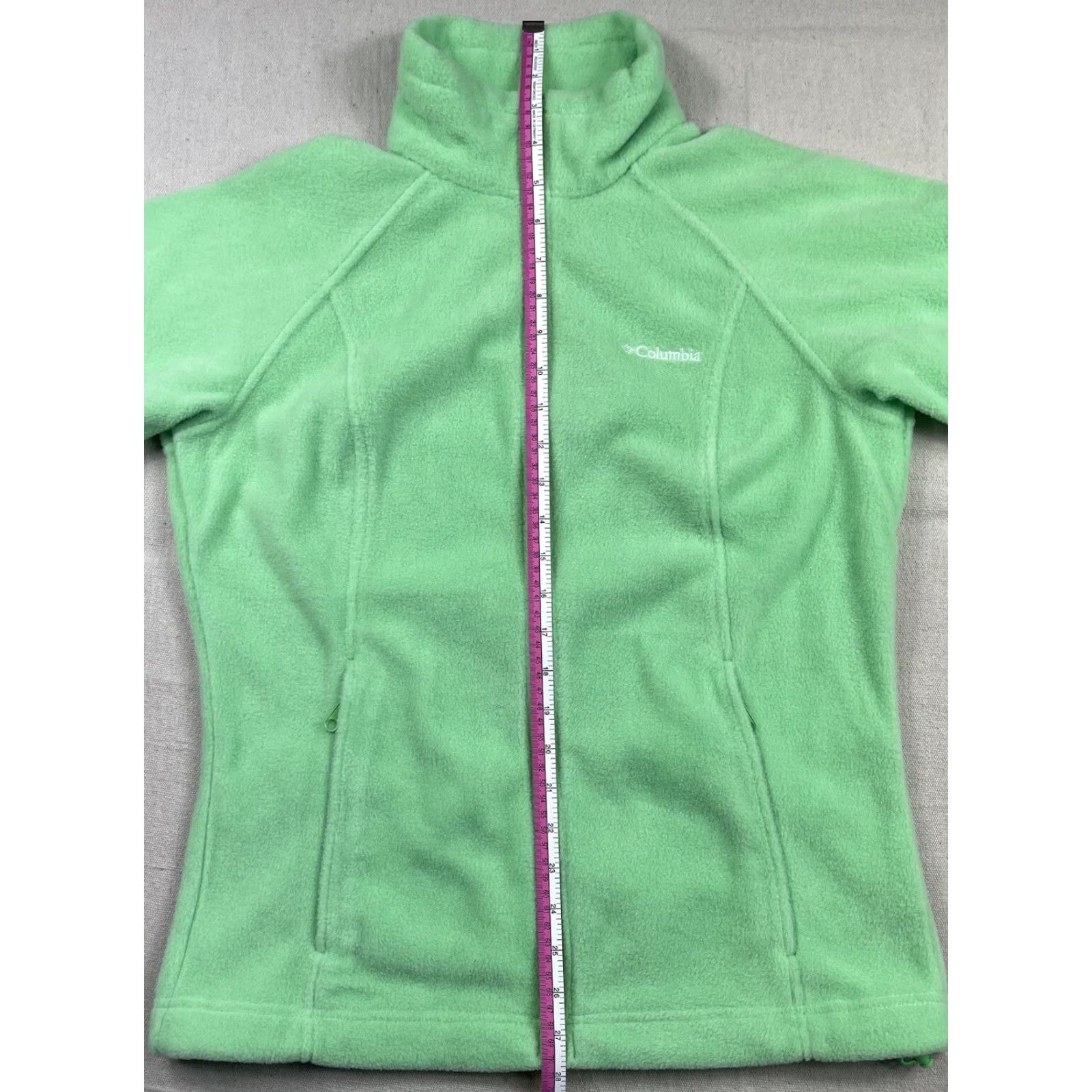Vintage Columbia Women’s Jacket Fleece Full Zip Green Sz Small Regular Fit Pockets Logo Embroidered 100% Polyester Size S / US 4 / IT 40 - 6 Thumbnail