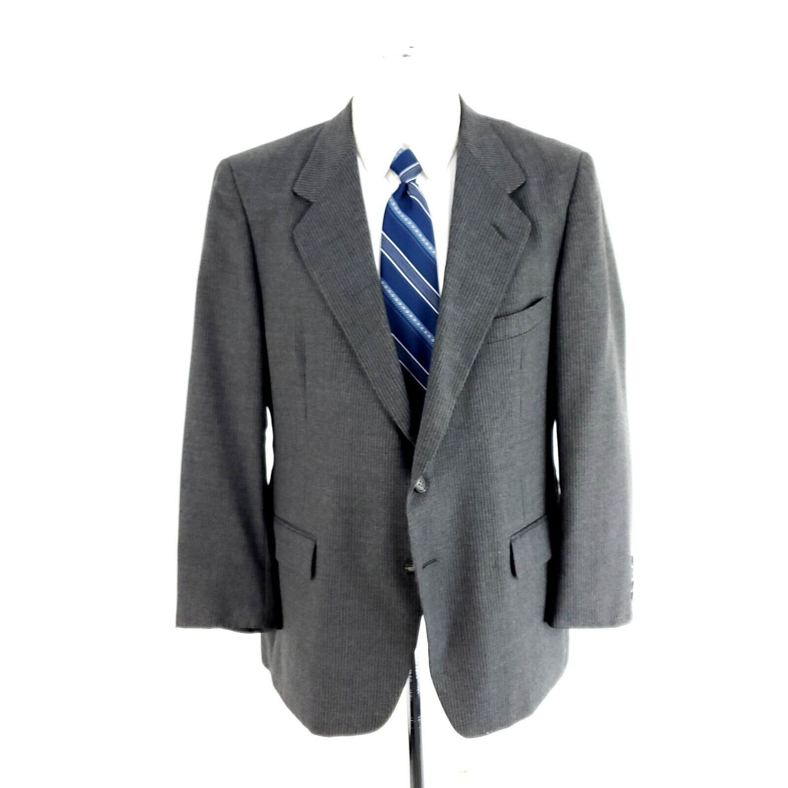 Oleg Cassini Oleg Cassini Wool 2 Button 2 Piece Suit 40S Gray Striped 38/ Size 40S - 4 Thumbnail