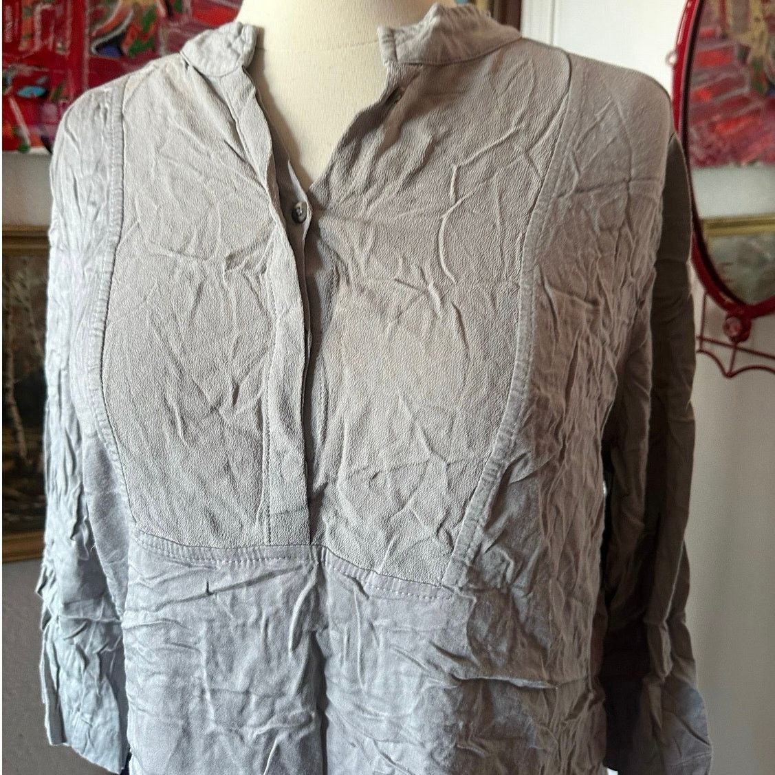 Other xcvi grey long sleeve blouse shirt top Size M / US 6-8 / IT 42-44 - 2 Thumbnail