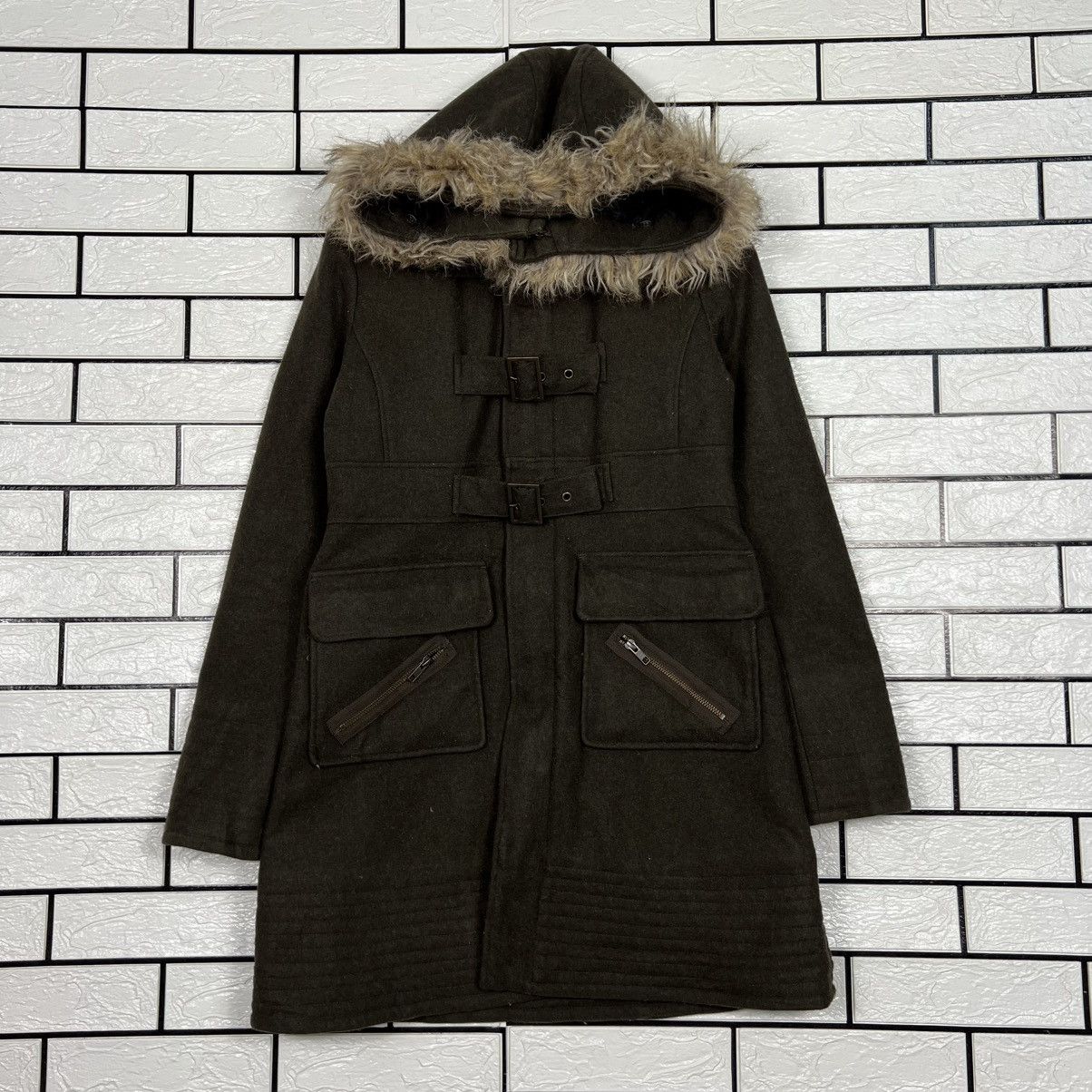 Japanese Brand RODEO CROWNS Faux Fur Hooded Coat Jacket #4088-C186 Size US M / EU 48-50 / 2 - 1 Thumbnail