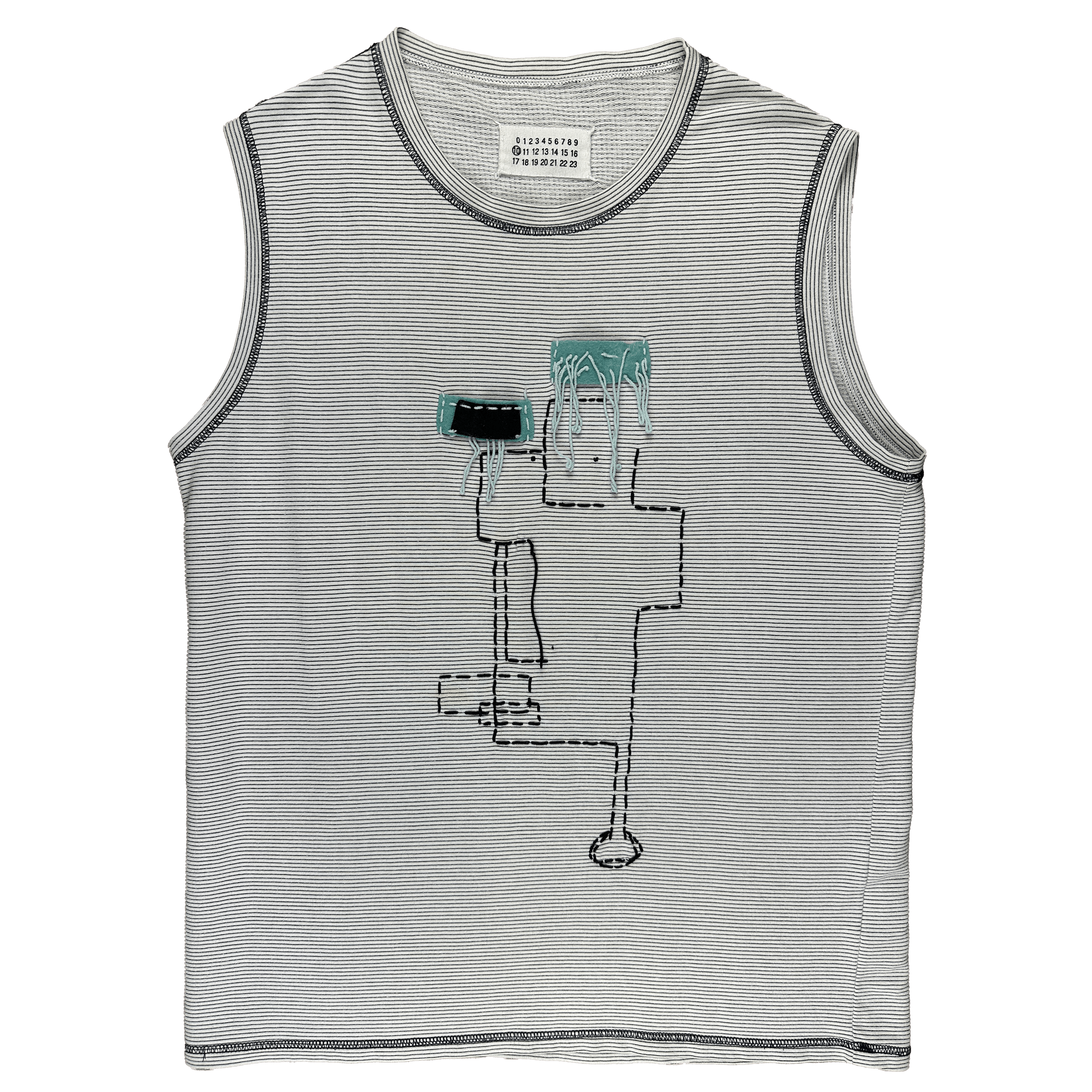 Pre-owned Maison Margiela Embroidered Tank Top In White