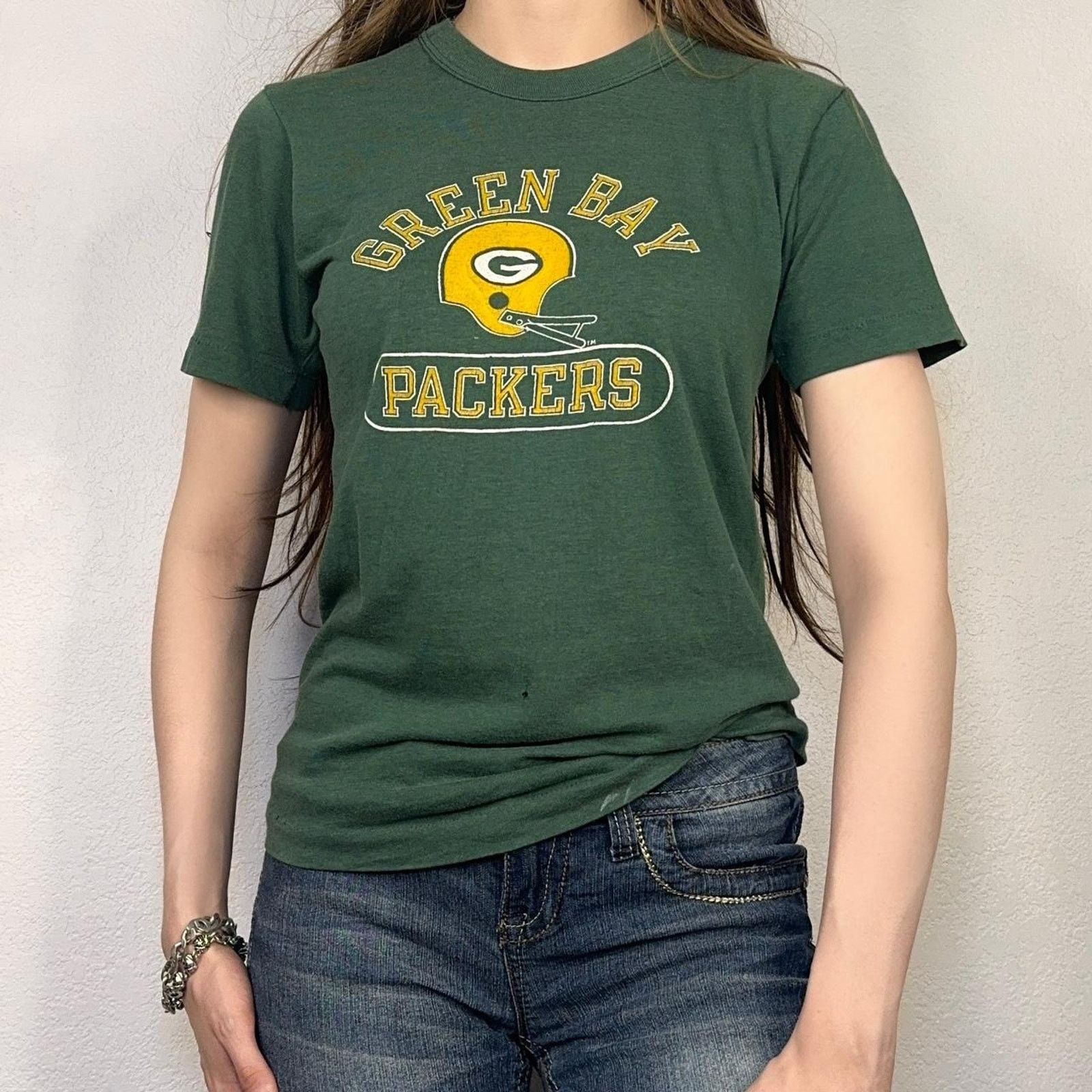 Champion × Vintage VINT Champion Green Bay Packers Helmet Tee USA Made NFL Size S / US 4 / IT 40 - 1 Thumbnail