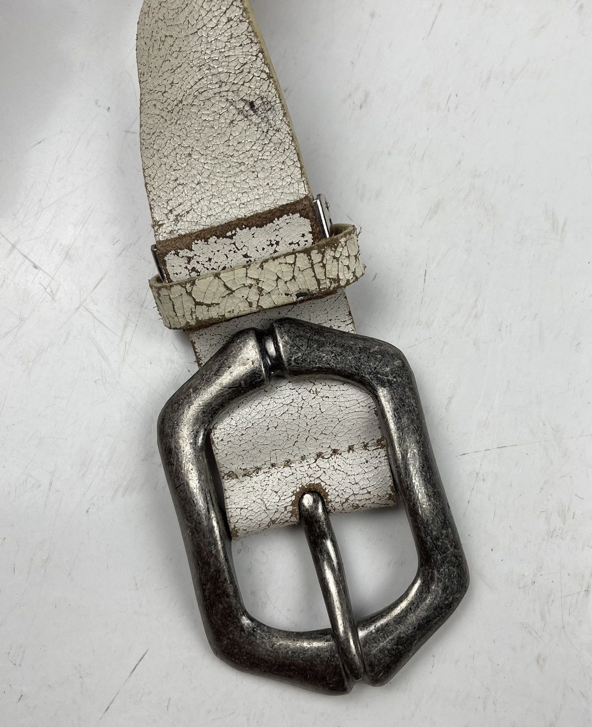 Japanese Brand distressed studded leather belt tc33 Size 42 - 9 Thumbnail