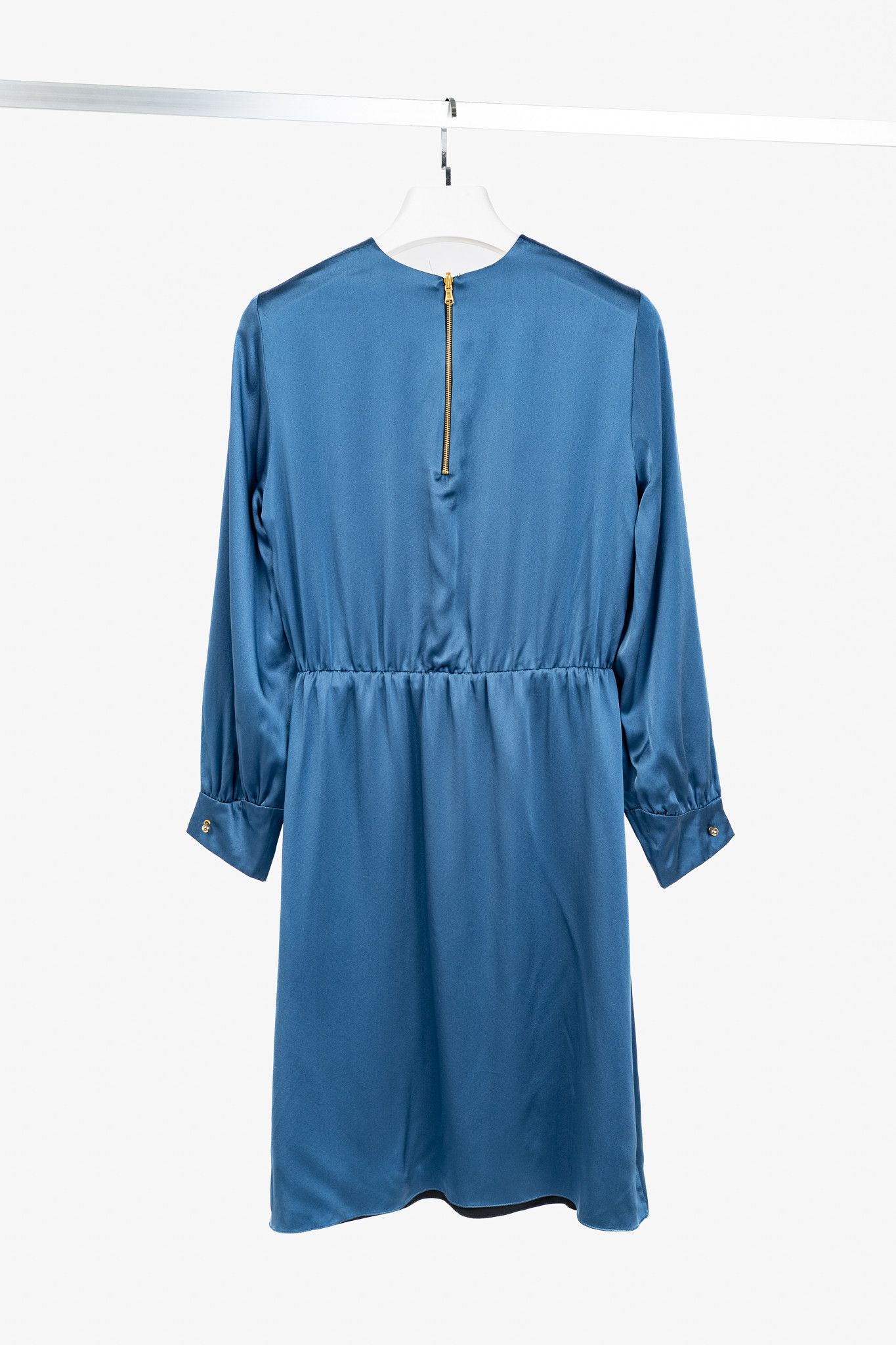 Other Dassie Reversible Black & Blue Silk Charmeuse Dress Size L / US 10 / IT 46 - 10 Thumbnail