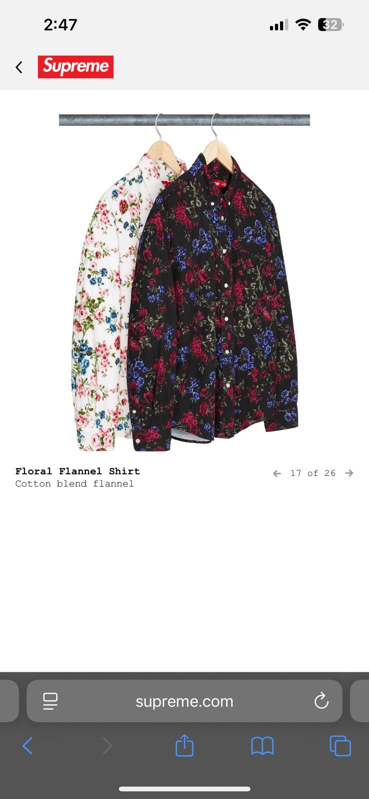 Supreme Supreme floral flannel shirt 26 | Grailed