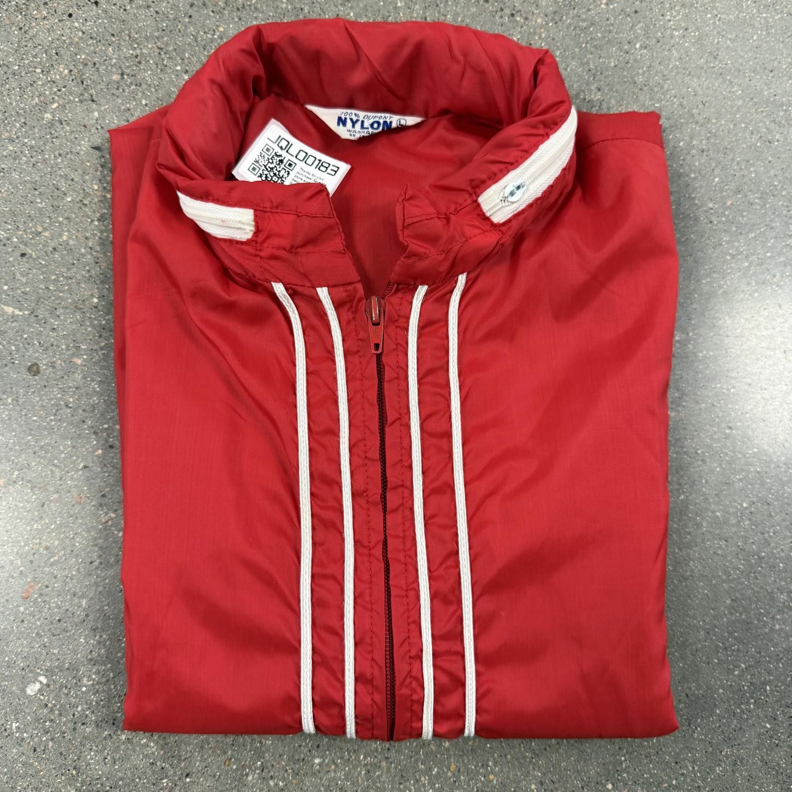 DuPont Vtg 60s DUPONT Hot Rod / Surf Red Nylon Jacket L RARE Size US L / EU 52-54 / 3 - 10 Thumbnail