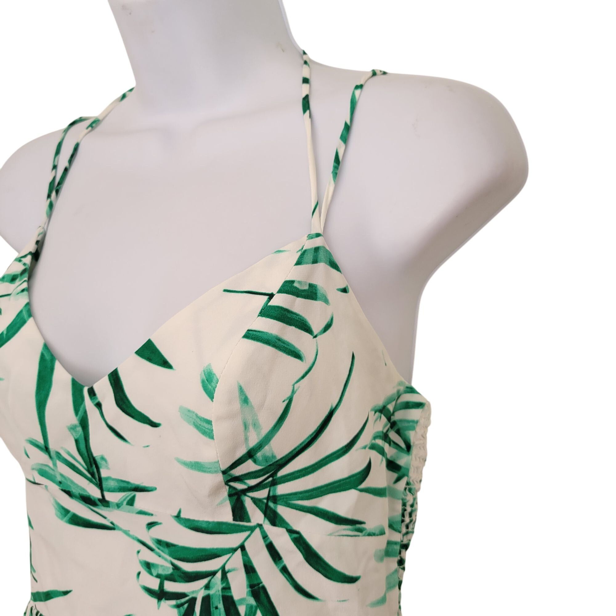 Amanda Uprichard Amanda Uprichard S Silk Green Palm Leaf Print RIO Maxi Halte Size S / US 4 / IT 40 - 7 Thumbnail