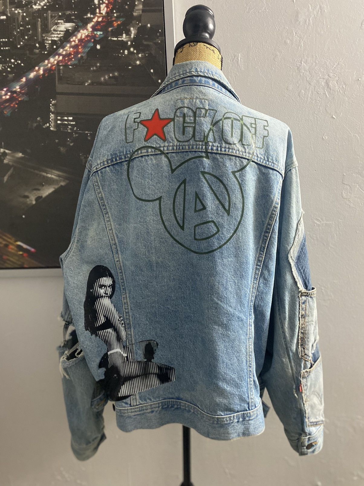 Christian Audigier × Hysteric Glamour × If Six Was Nine OFFLINE Fvck off denim jacket Size US L / EU 52-54 / 3 - 2 Thumbnail