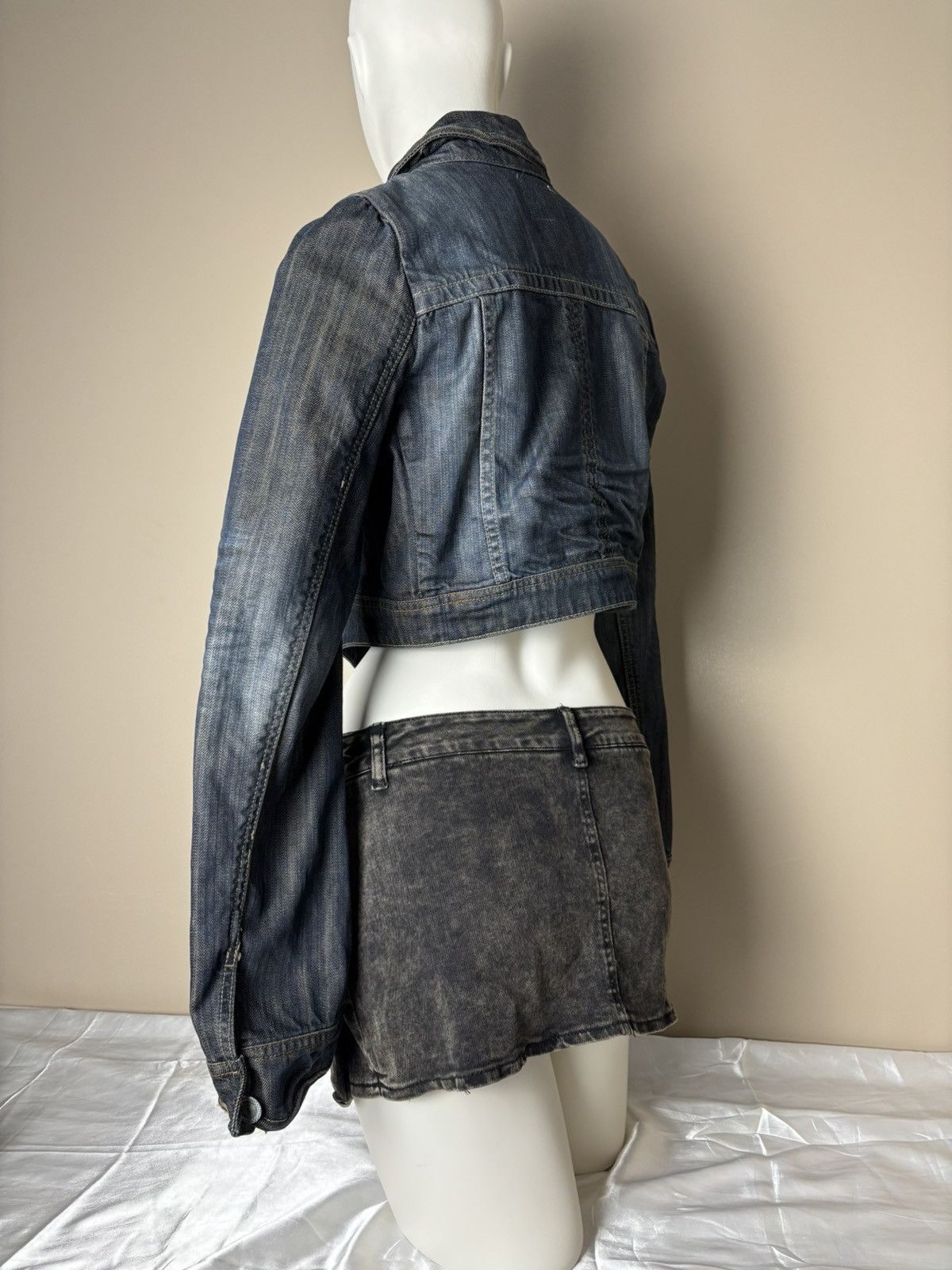 Other Avant garde 2000s cropped denim jacket with wire Size M / US 6-8 / IT 42-44 - 6 Thumbnail