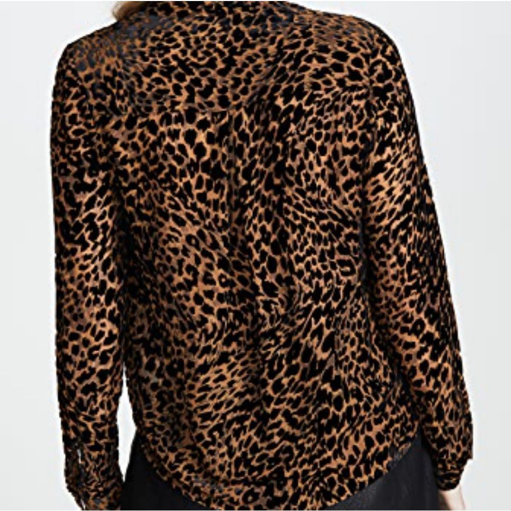 L'AGENCE L'Agence Ladies Size Small Brown Lydia Animal Print Burnout Size S / US 4 / IT 40 - 3 Thumbnail