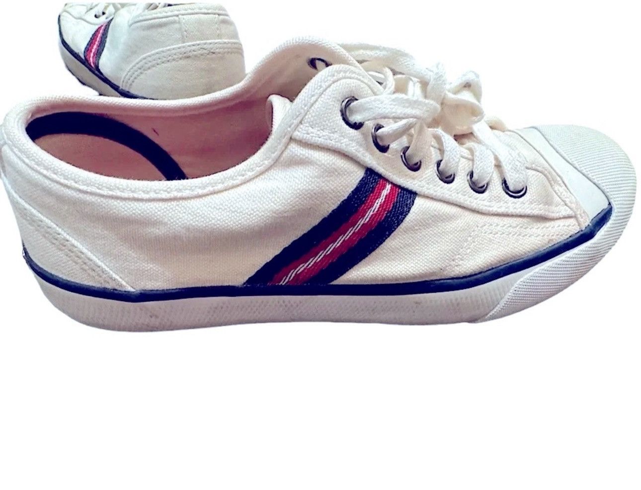Designer × Tommy Hilfiger Tommy Hilfiger Flag Logo White Women's Sneakers Shoes Sz 6M Size US 6 / IT 36 - 5 Thumbnail