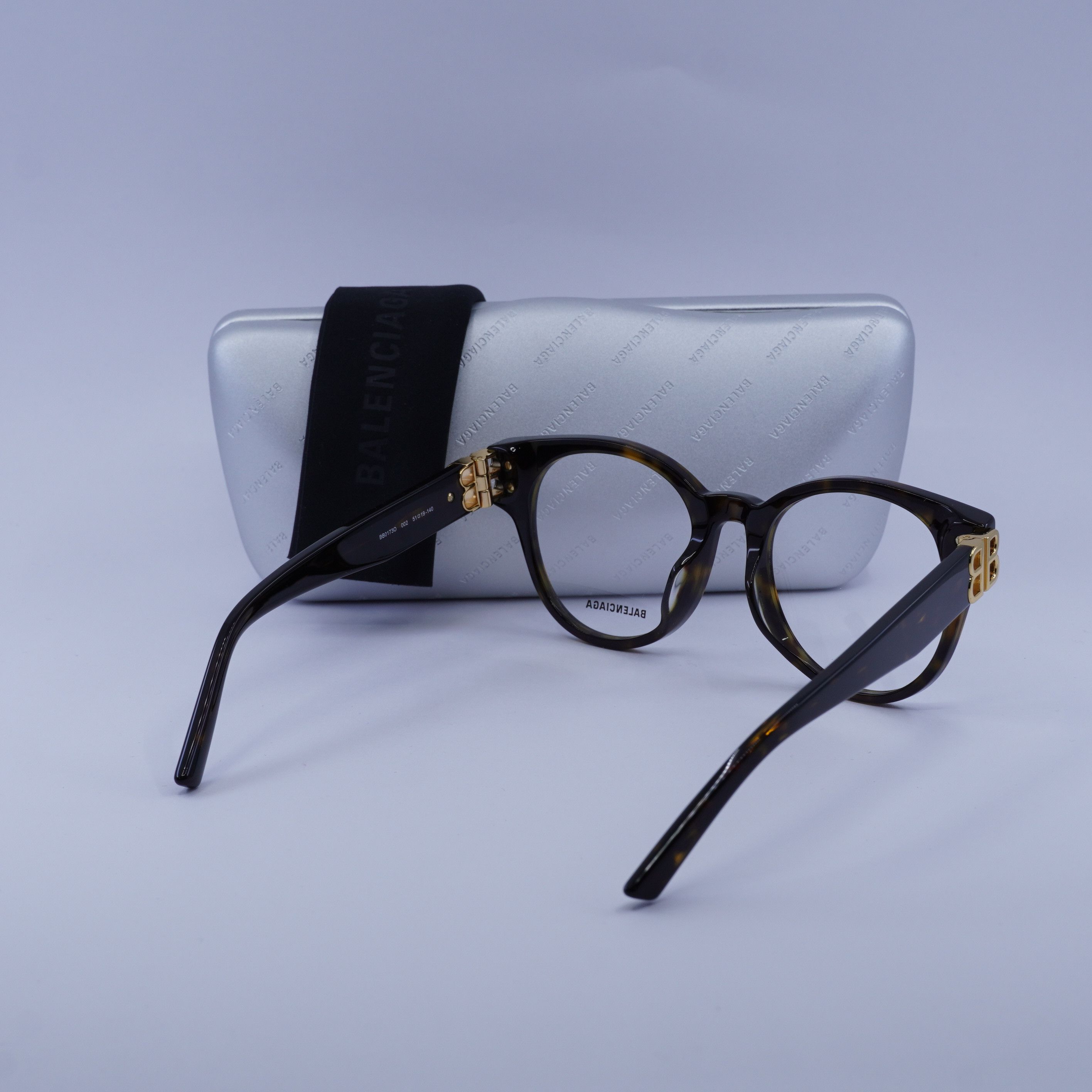 Balenciaga Balenciaga BB0173O 002 Eyeglasses Havana 51mm Round Frame Size ONE SIZE - 11 Thumbnail