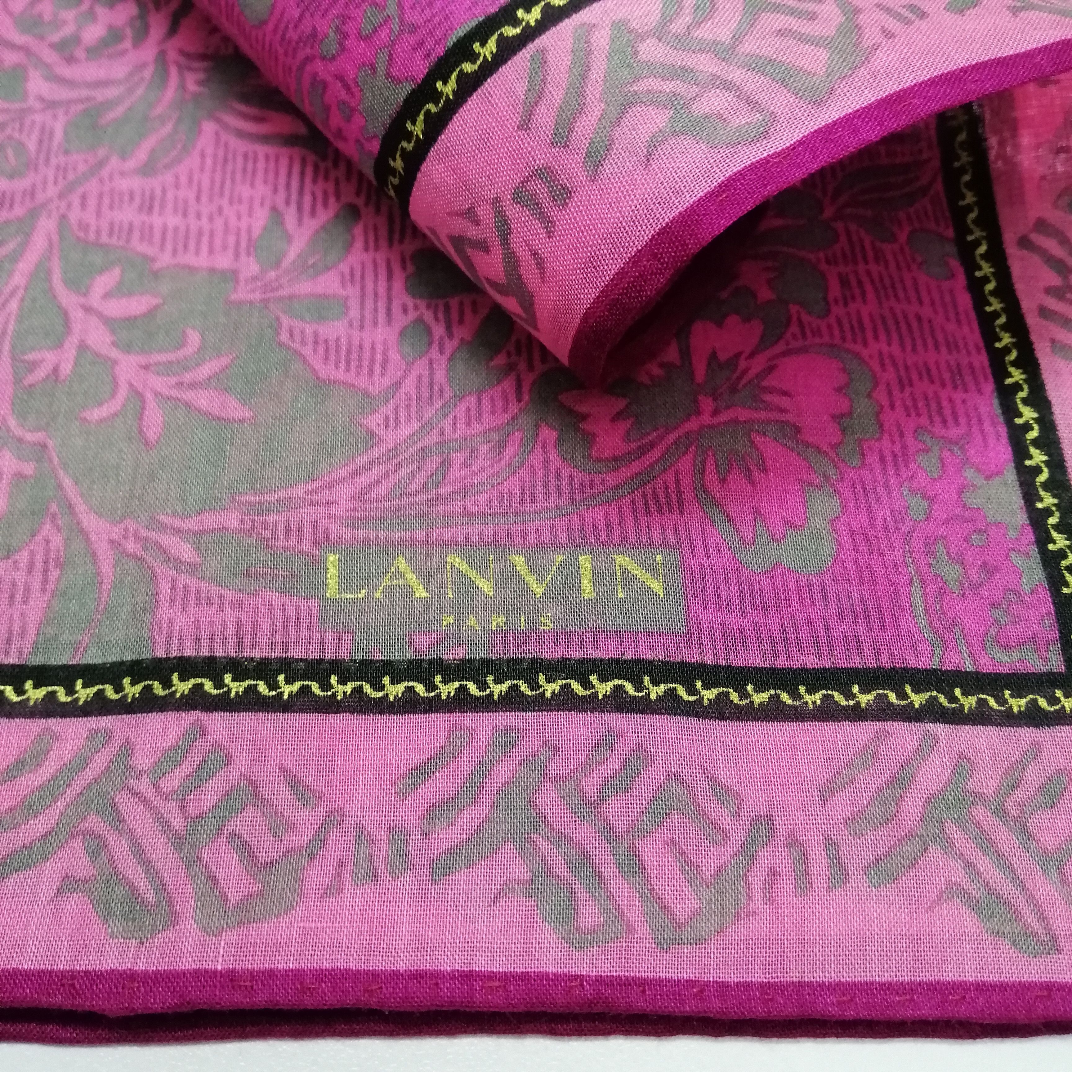 Lanvin Vintage Lanvin Handkerchief/Neckerchief/Scarf-KD2106 Size ONE SIZE - 6 Thumbnail