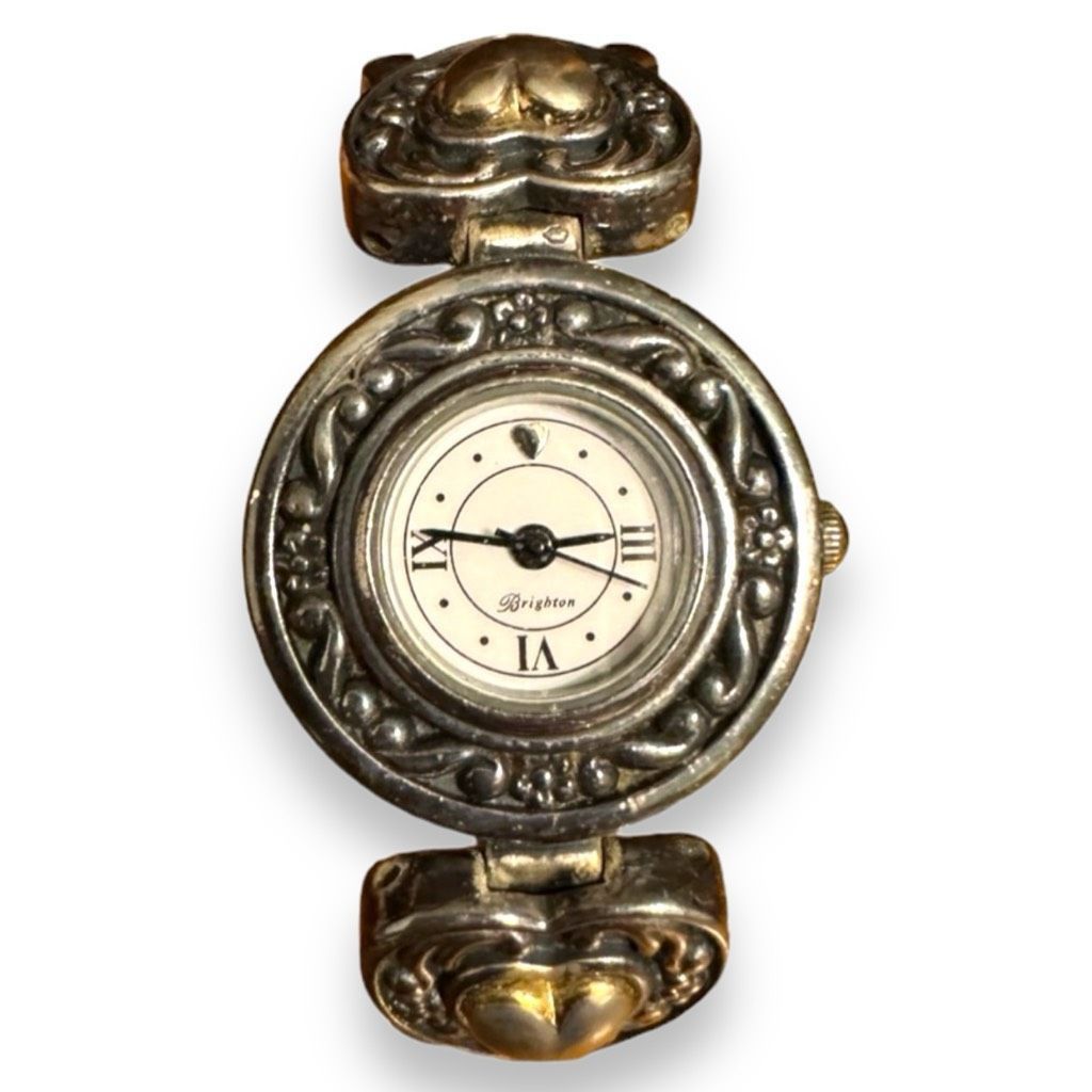 Brighton 90s Brighton Sterling Silver Case Leather Band Women’s Watch Size ONE SIZE - 1 Thumbnail