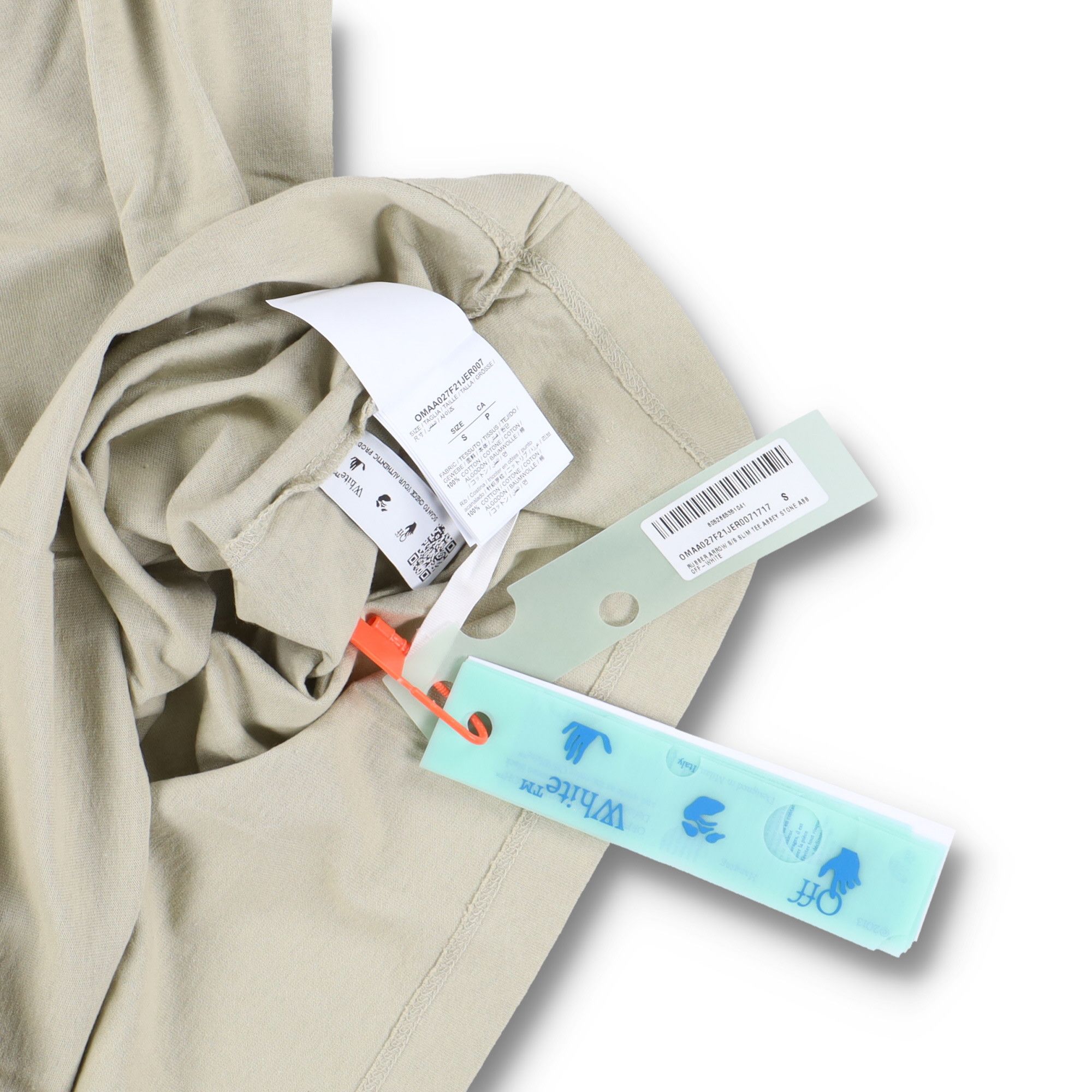 Off-White Beige Rubber Arrows Logo T-Shirt Size US S / EU 44-46 / 1 - 7 Thumbnail
