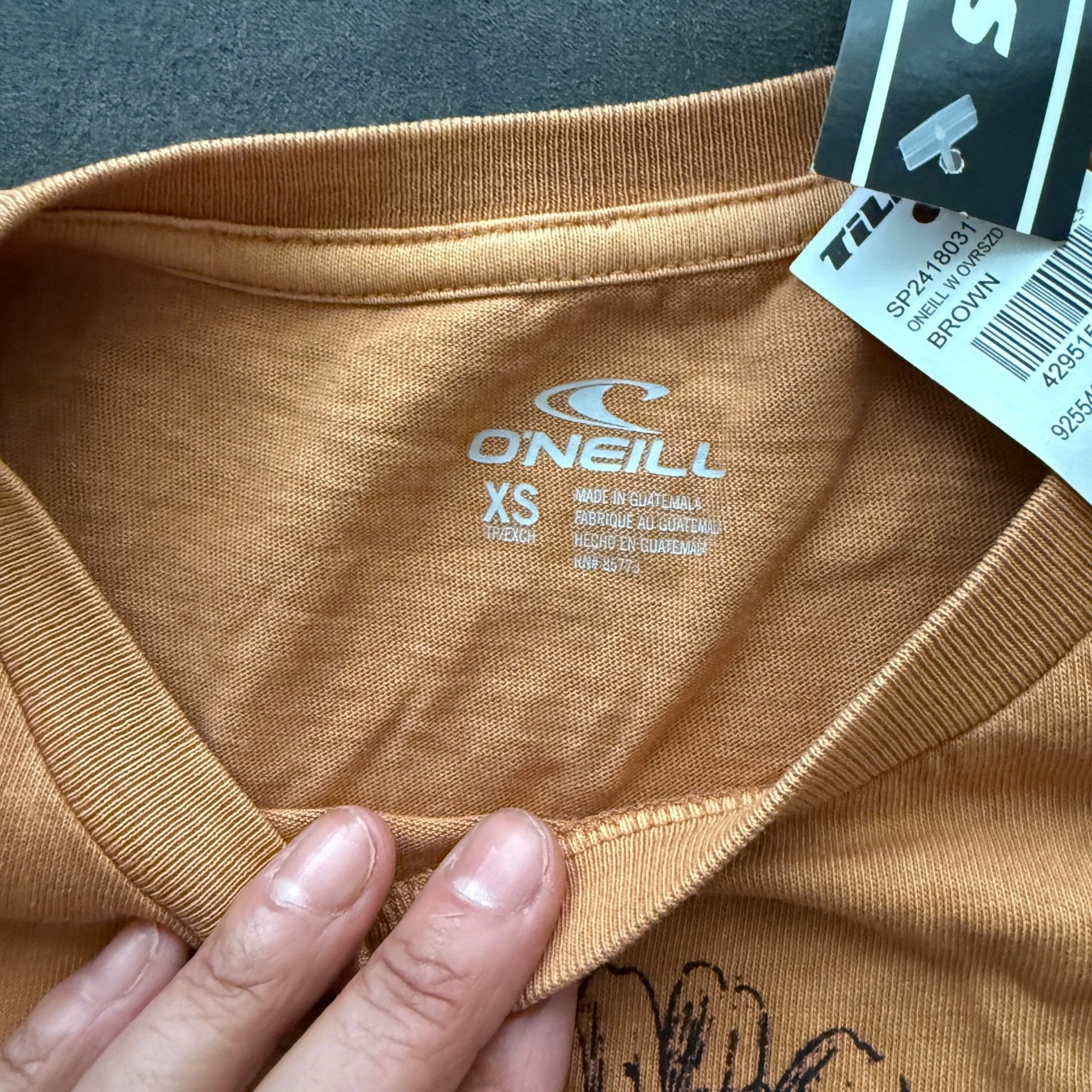 O'Neill ONeill Womens XS Graphic Tee Brown Floral Psychedelic Design Size XS / US 0-2 / IT 36-38 - 3 Thumbnail