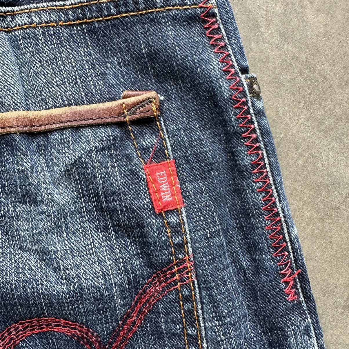 Edwin × Jean × Vintage Vintage Edwin Blue Trip Distressed Faded Denim Jean Pant W30 Size US 30 / EU 46 - 13 Thumbnail