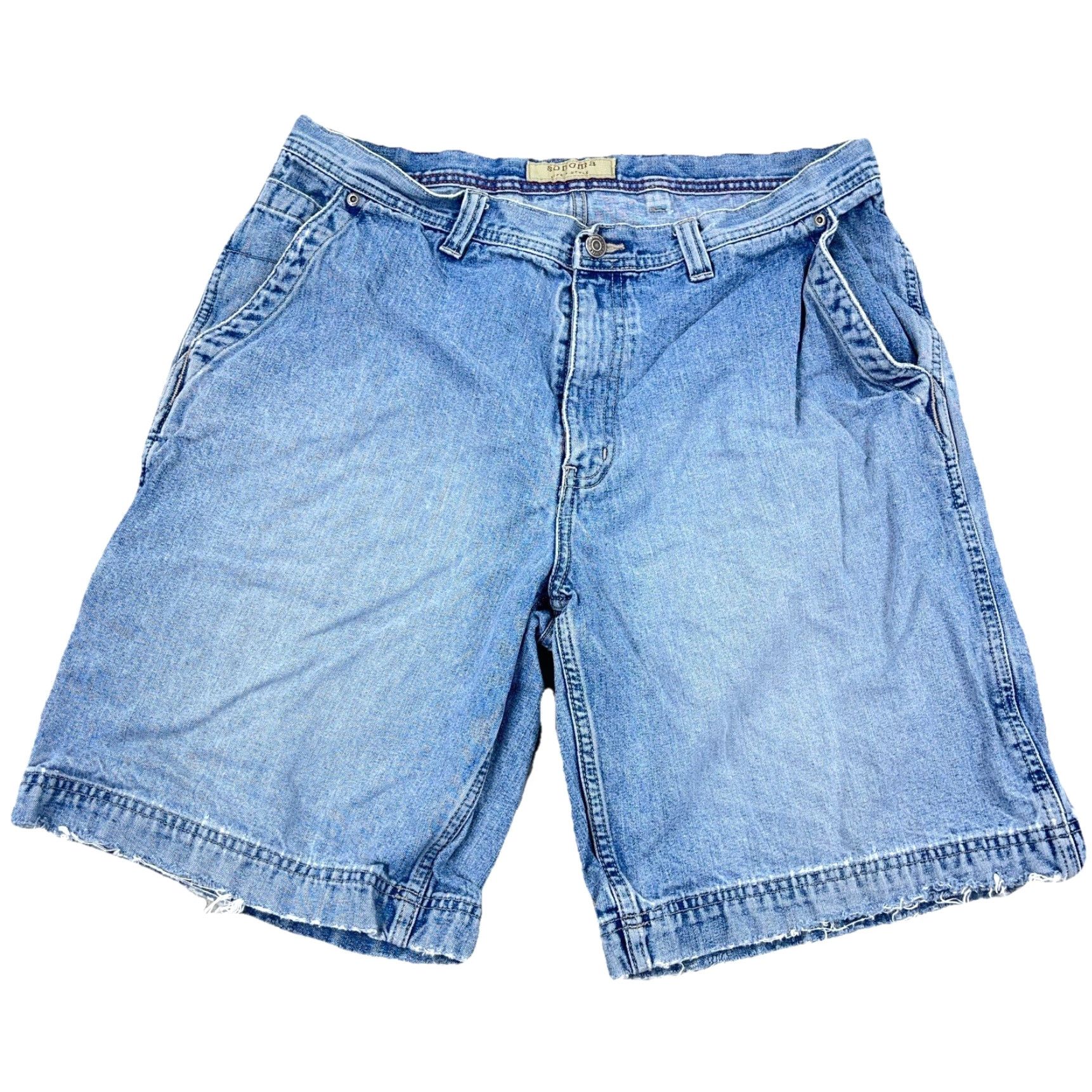 Vintage VINTAGE Sonoma Jeans Shorts Men 36 Baggy Jorts Workwear Denim Blue 90s Grunge Hip Hop Rockabilly Classic 5-Pocket Bermuda Casual Work Mens Size US 36 / EU 52 - 2 Thumbnail