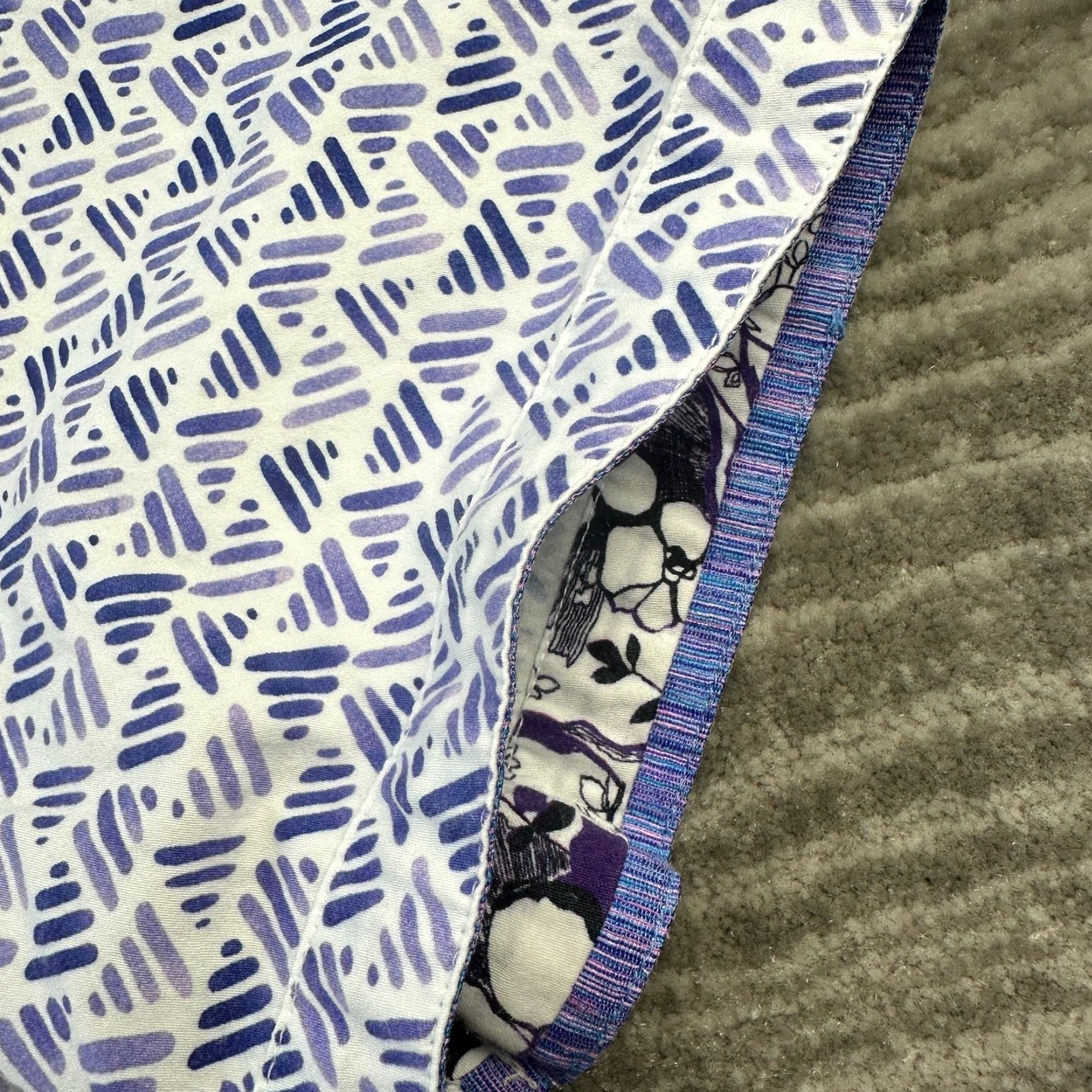 Robert Graham Robert Graham Shirt Mens XL Purple Button-Up Geometric Short Sleeve Casual Classic Fit Size US XL / EU 56 / 4 - 4 Thumbnail