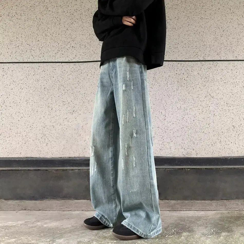 Japanese Brand Retro loose high street wide leg jeans Size US 32 / EU 48 - 2 Thumbnail