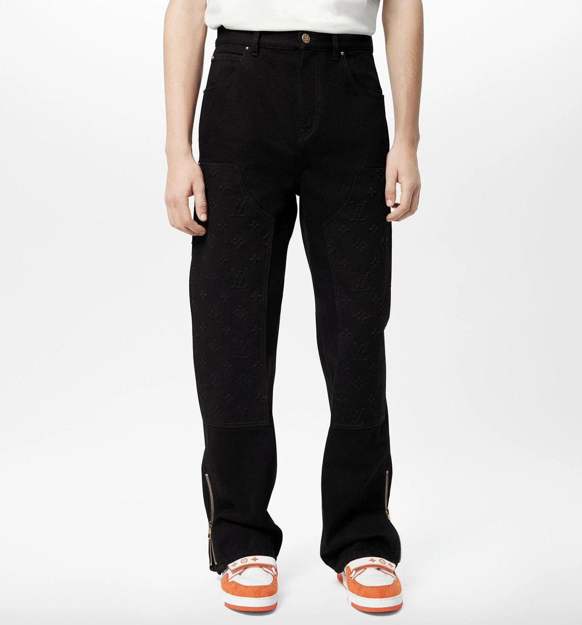 Louis Vuitton LV Monogram Detail Carpenter Denim Pants Size US 36 / EU 52 - 2 Thumbnail