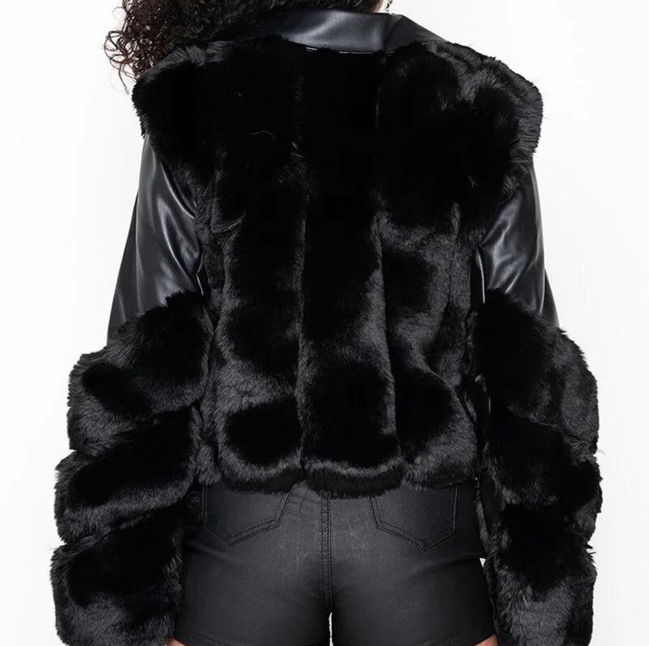 Akira faux leather jacket with fur trim Size L / US 10 / IT 46 - 2 Thumbnail