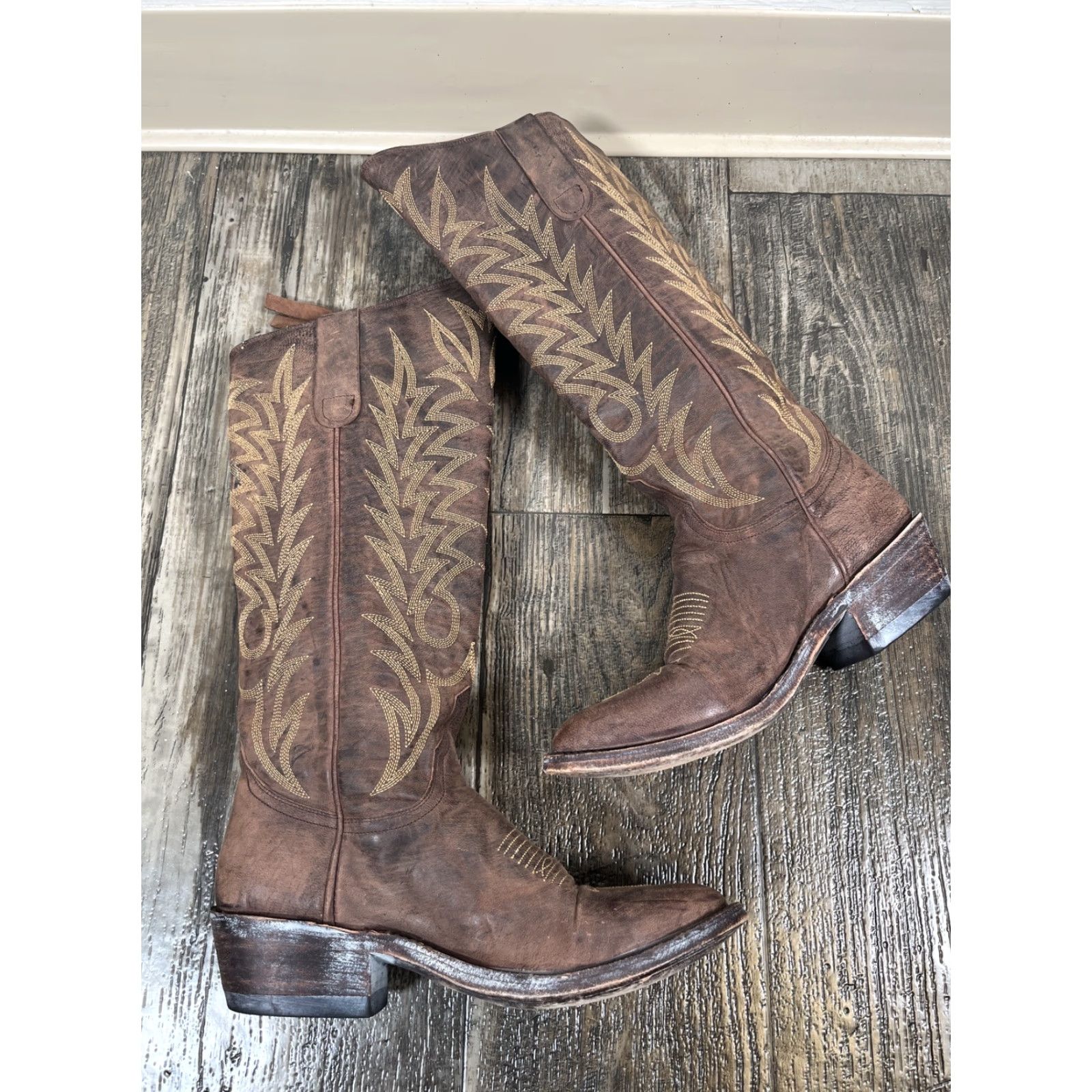 Old Gringo Old Gringo Mayra Western Boot Brown Leather 18" Pointed Toe Womens 5.5 Vintage No Size US 6 / IT 36 - 3 Thumbnail