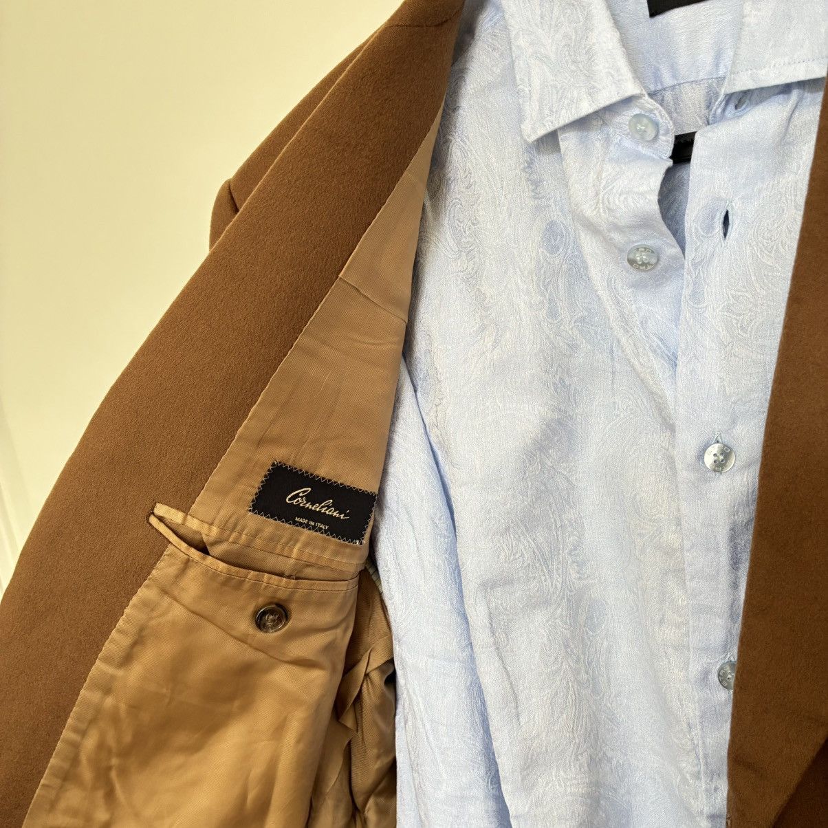 Corneliani Corneliani 100% Virgin Wool Camel Overcoat - Italy - Size 36R - 5 Thumbnail