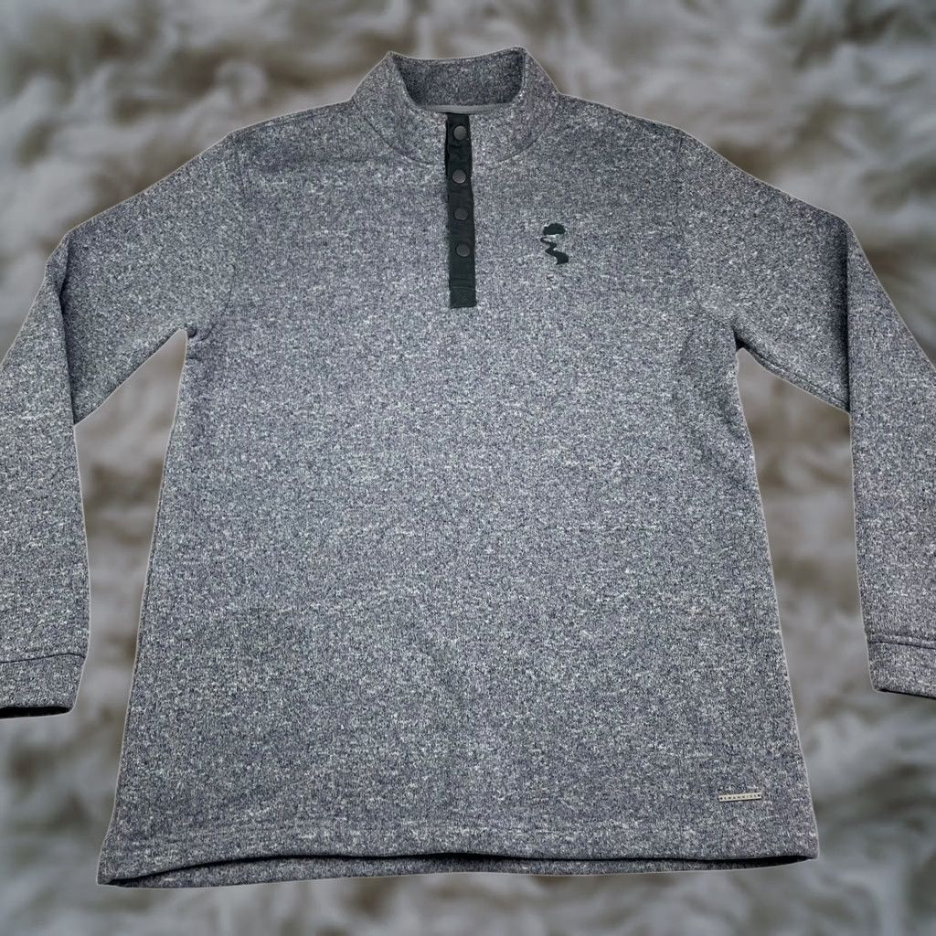 Vintage Swannies Men's 1/4 Snap Button Fleece Pullover Blue 2XL Size US XXL / EU 58 / 5 - 1 Thumbnail