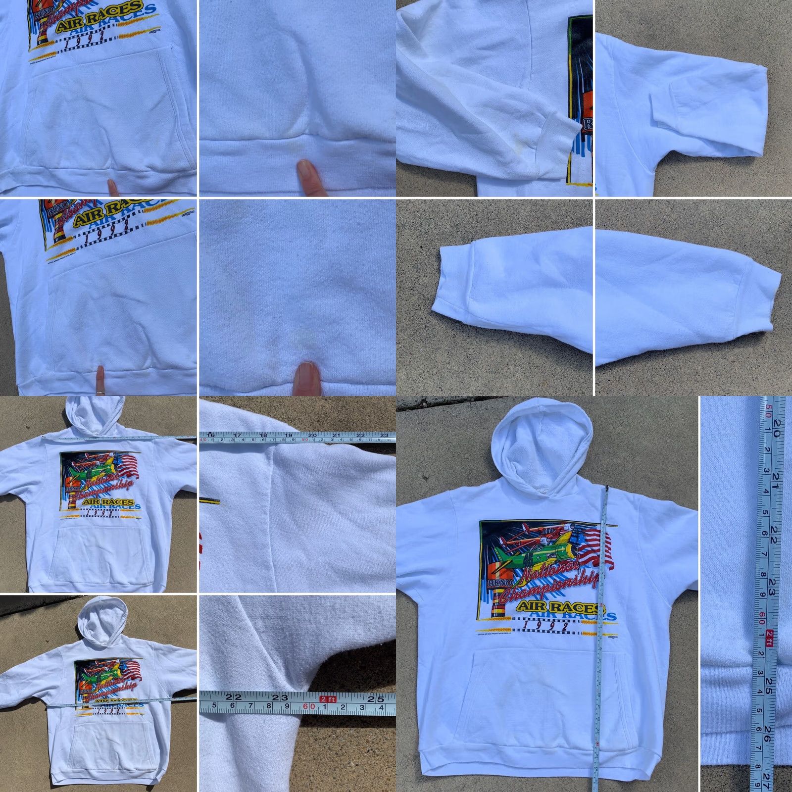 Vintage VINTAGE Reno Air Races 1992 National Championship Hoodie Sweatshirt 2X 90s XXL All Texas T’s White 2XL Mens Pullover Graphic Print Racing Size US XXL / EU 58 / 5 - 8 Thumbnail