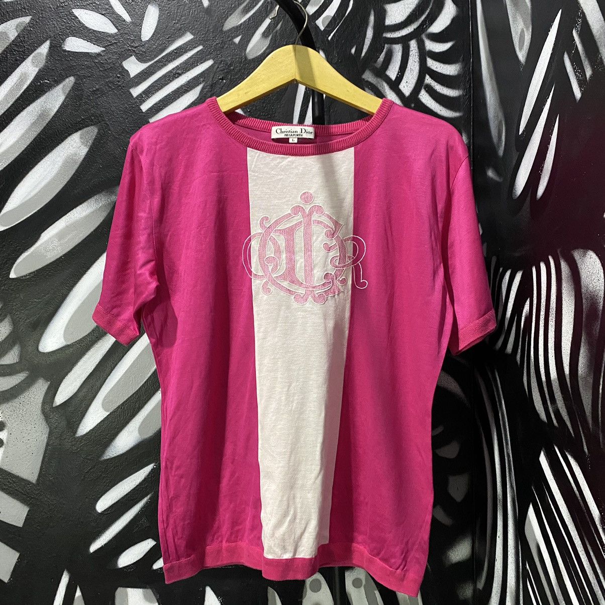 image of Send Offers Vintage Christian Dior Pret A Porter Tee in Purple Pink, Women's (Size Large)