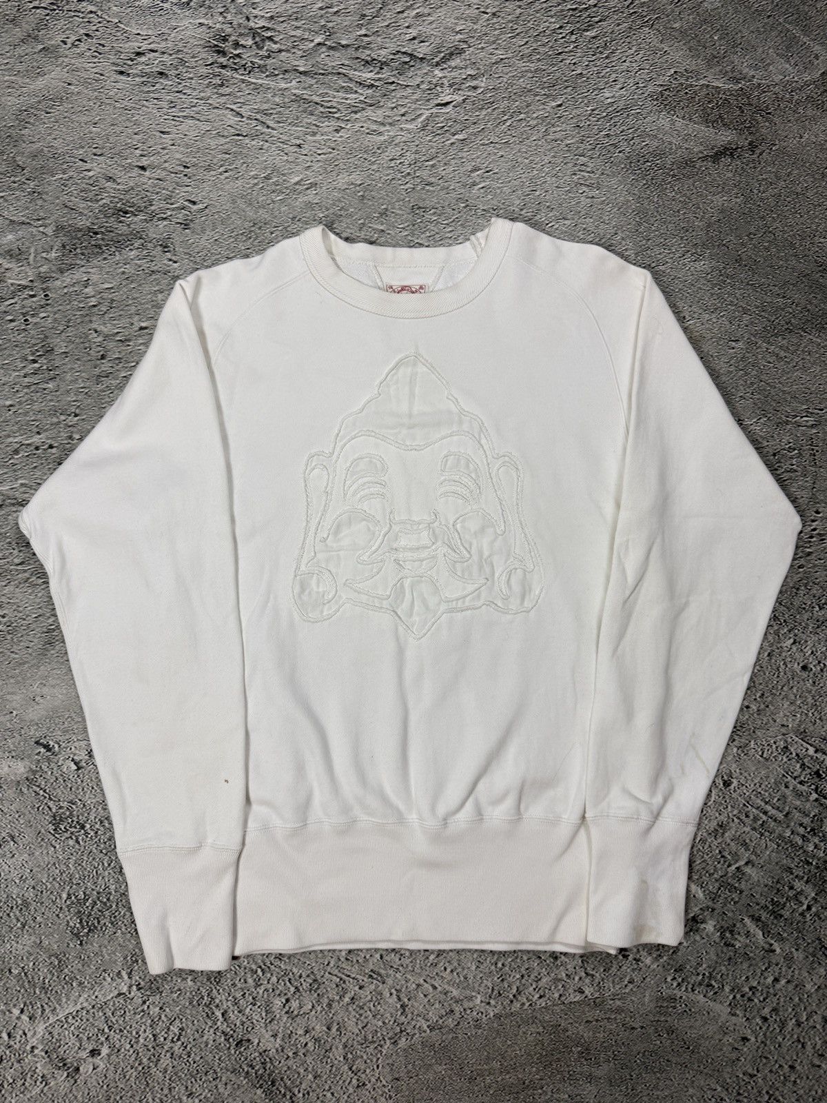 Evisu Evisu sweatshirt big logo face vintage white Y2K Size US L / EU 52-54 / 3 - 1 Thumbnail