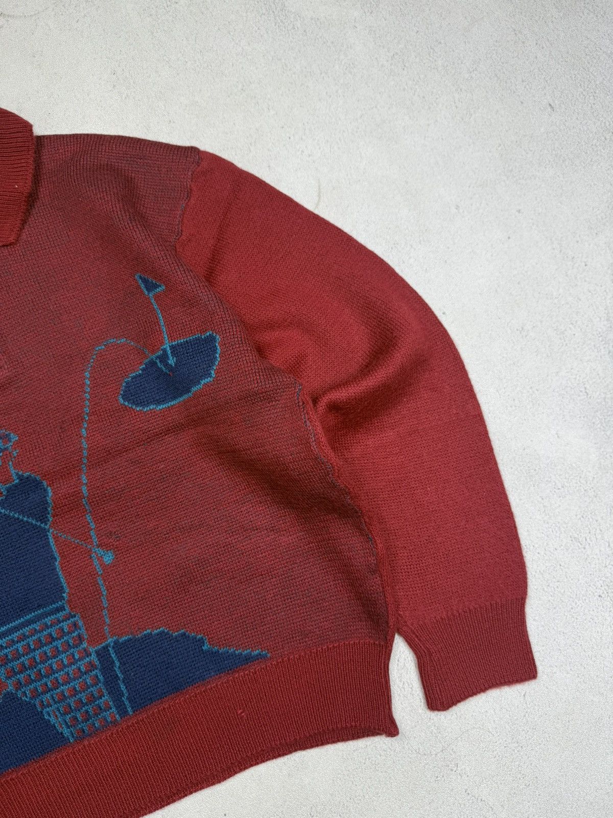 Vintage Vintage 90s Knitted Polo Sweater Golfer Graphic Size US S / EU 44-46 / 1 - 4 Thumbnail