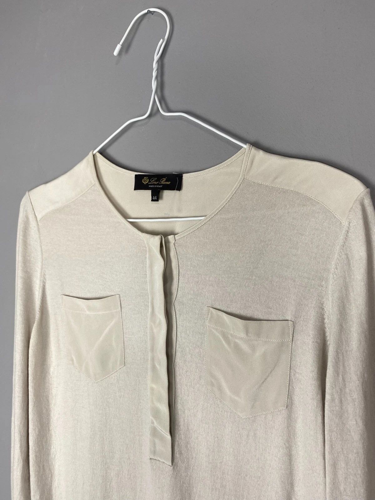 Loro Piana Loro Piana Cashmere Silk Henley Blouse Sweater Size M / US 6-8 / IT 42-44 - 3 Thumbnail