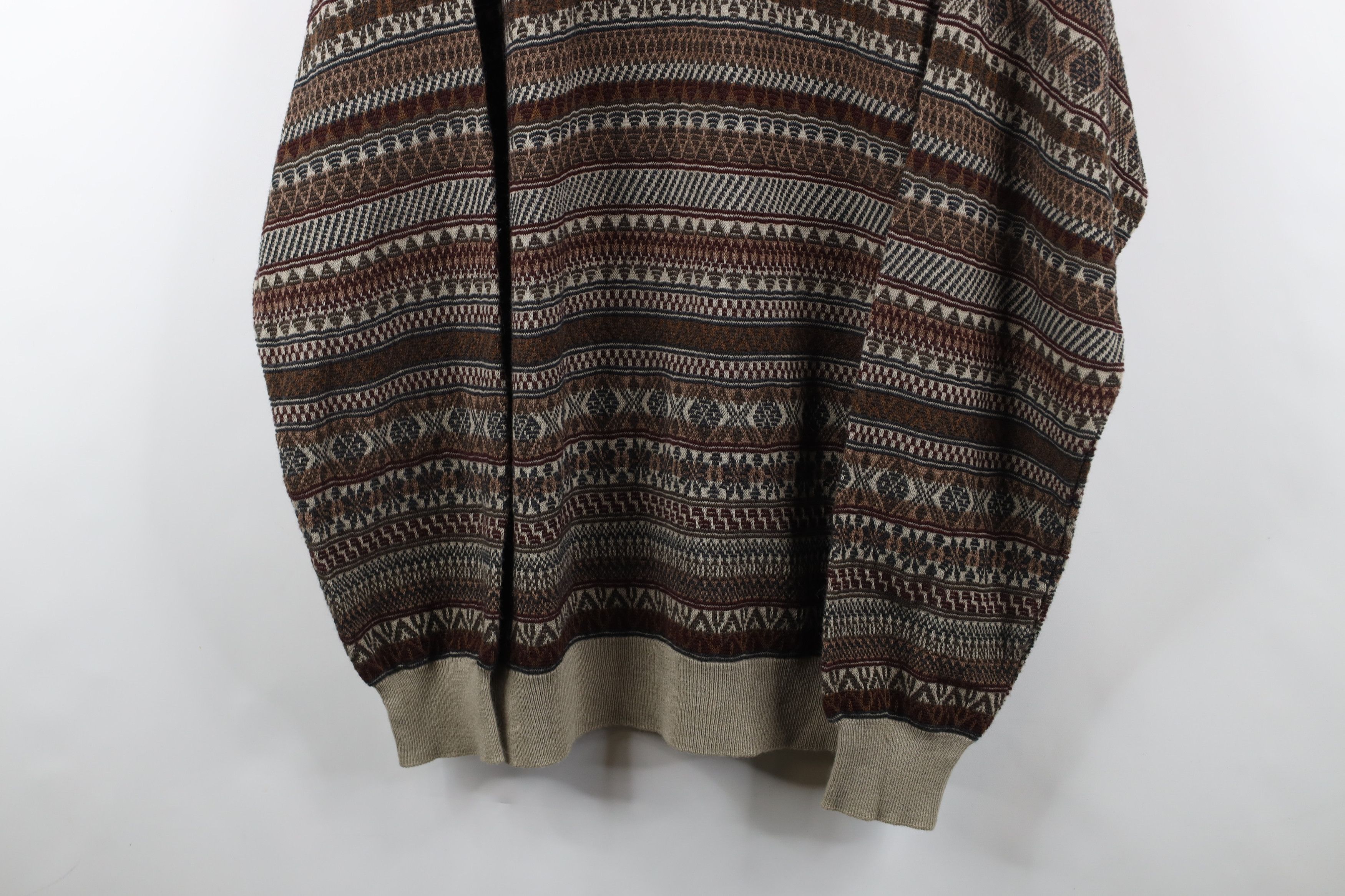 Vintage Vintage 90s Streetwear Fair Isle Knit Collared Sweater Size US XXL / EU 58 / 5 - 3 Thumbnail